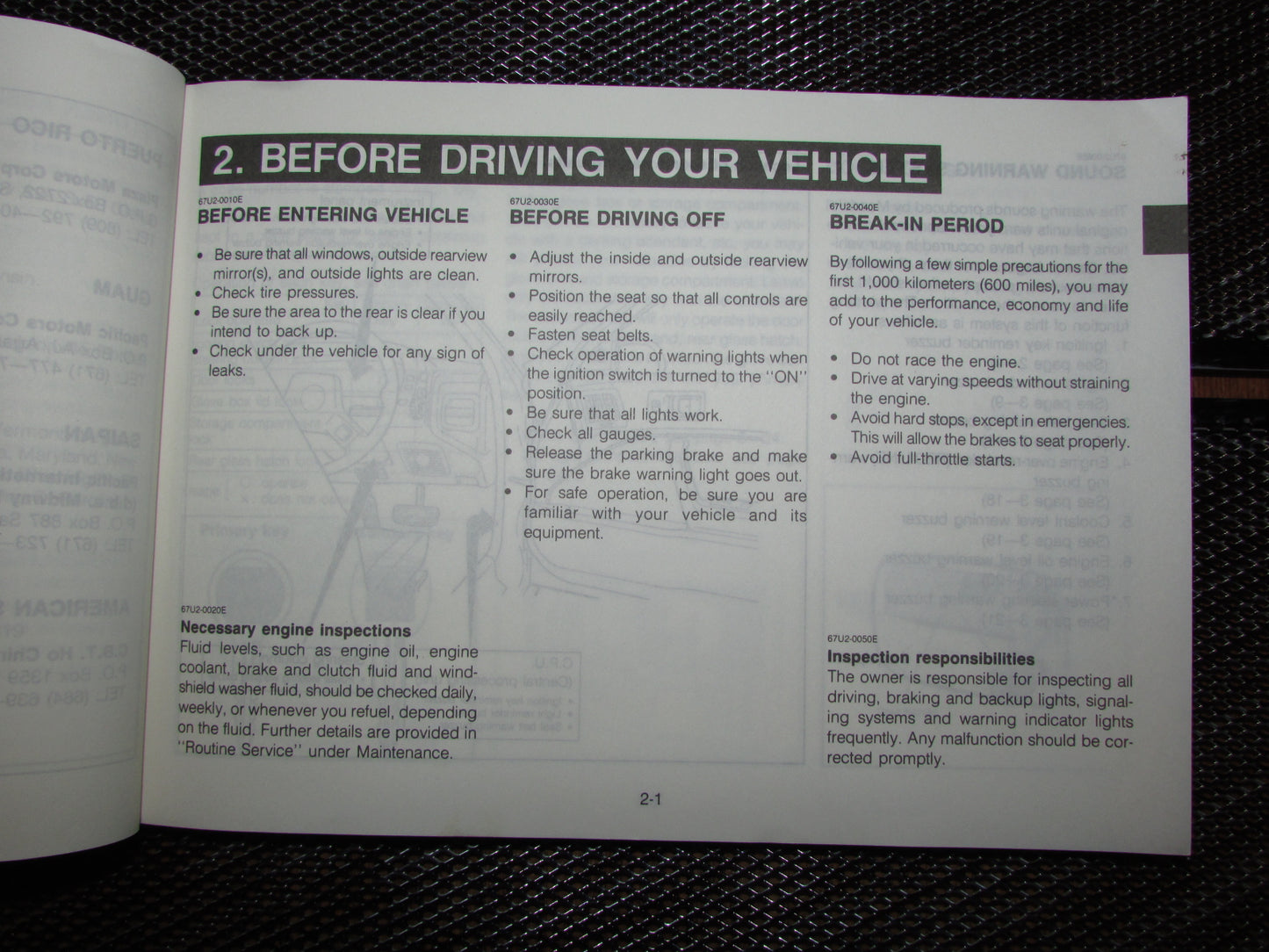 Mazda RX7 (1987) Owners Manual
