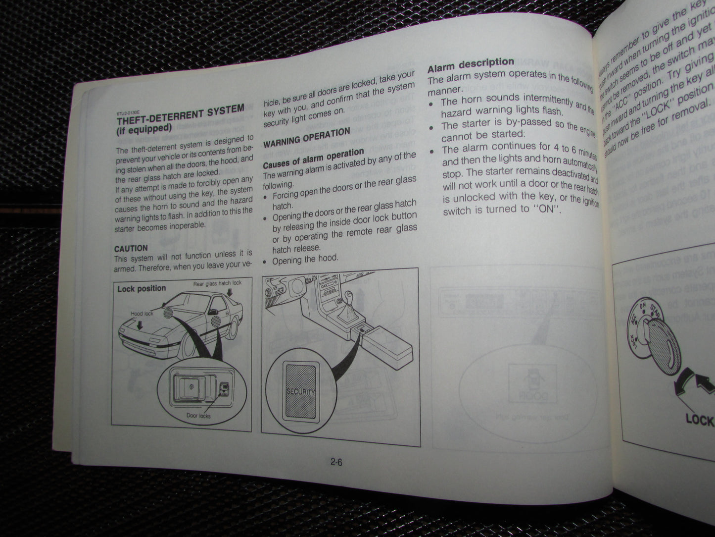 Mazda RX7 (1987) Owners Manual
