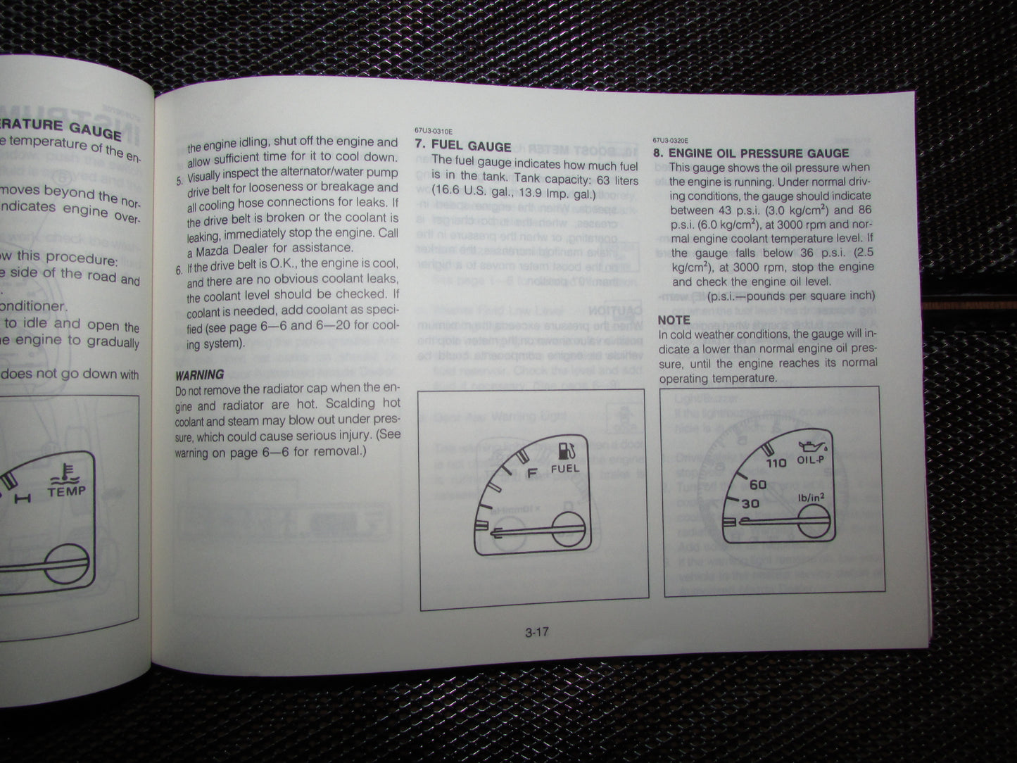 Mazda RX7 (1987) Owners Manual