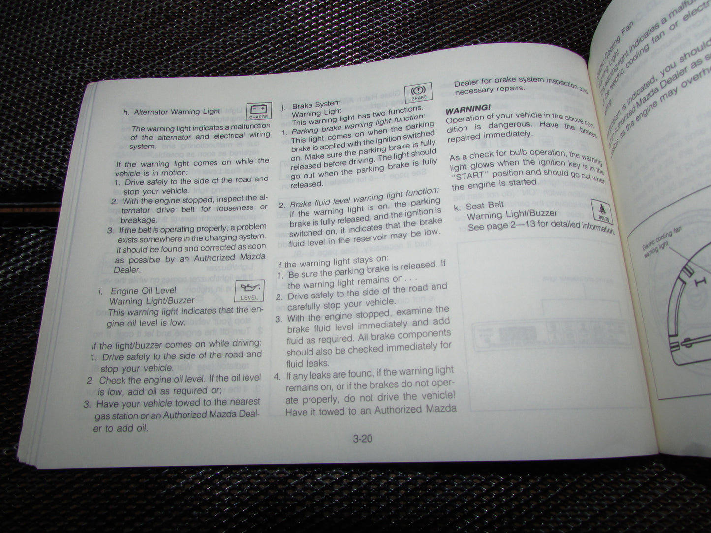 Mazda RX7 (1987) Owners Manual