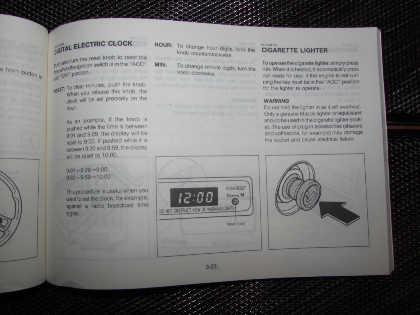 Mazda RX7 (1987) Owners Manual