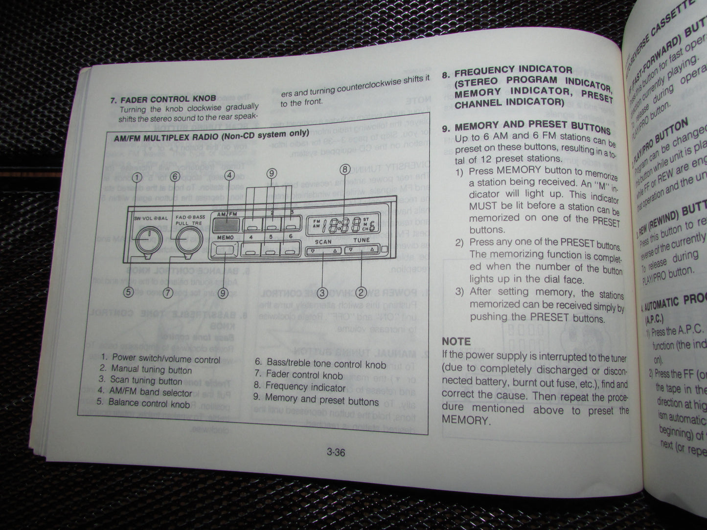 Mazda RX7 (1987) Owners Manual