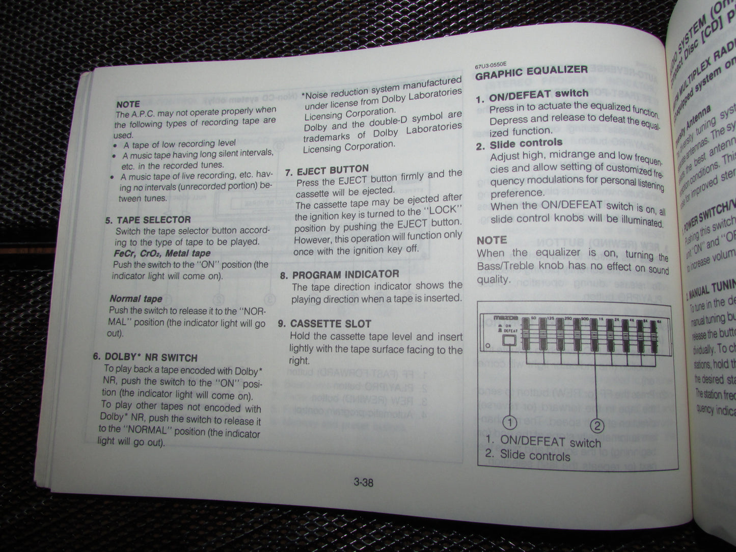 Mazda RX7 (1987) Owners Manual