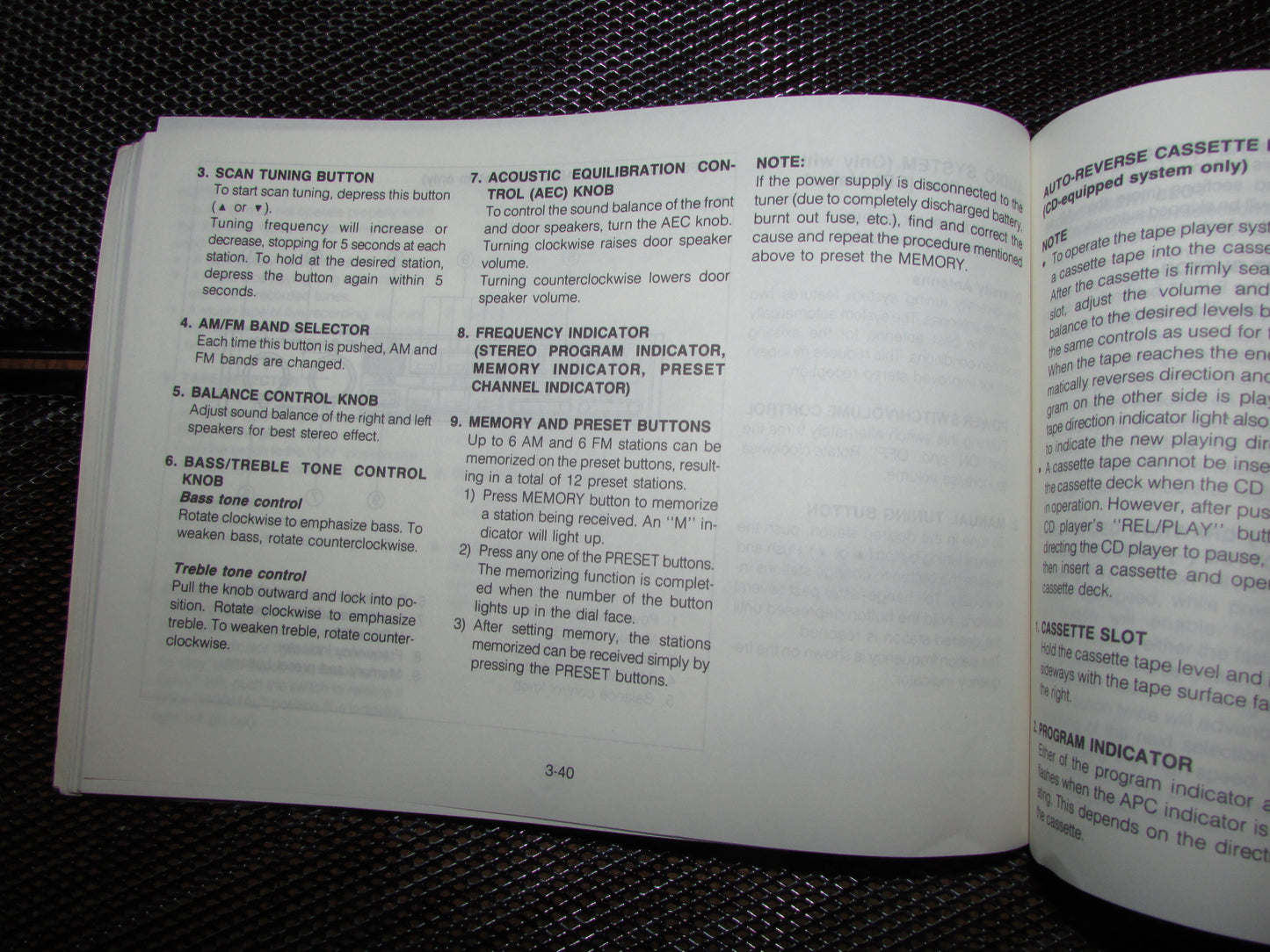 Mazda RX7 (1987) Owners Manual