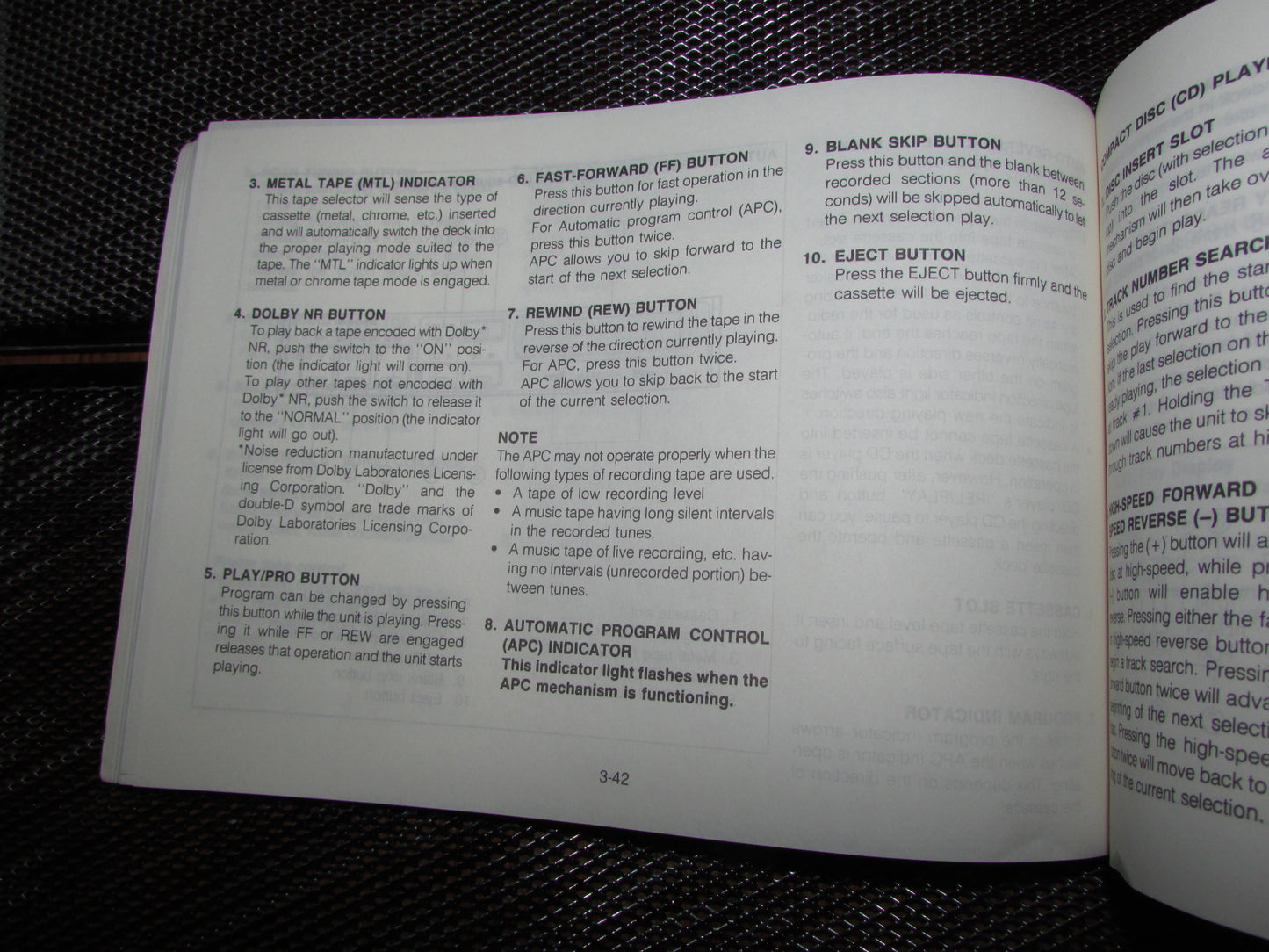 Mazda RX7 (1987) Owners Manual