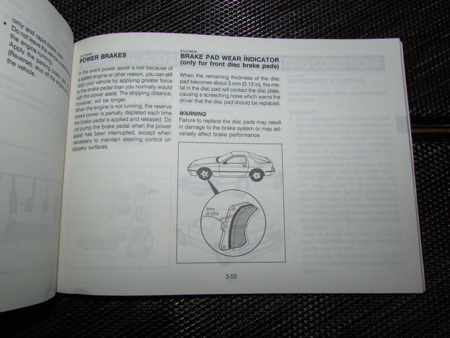 Mazda RX7 (1987) Owners Manual