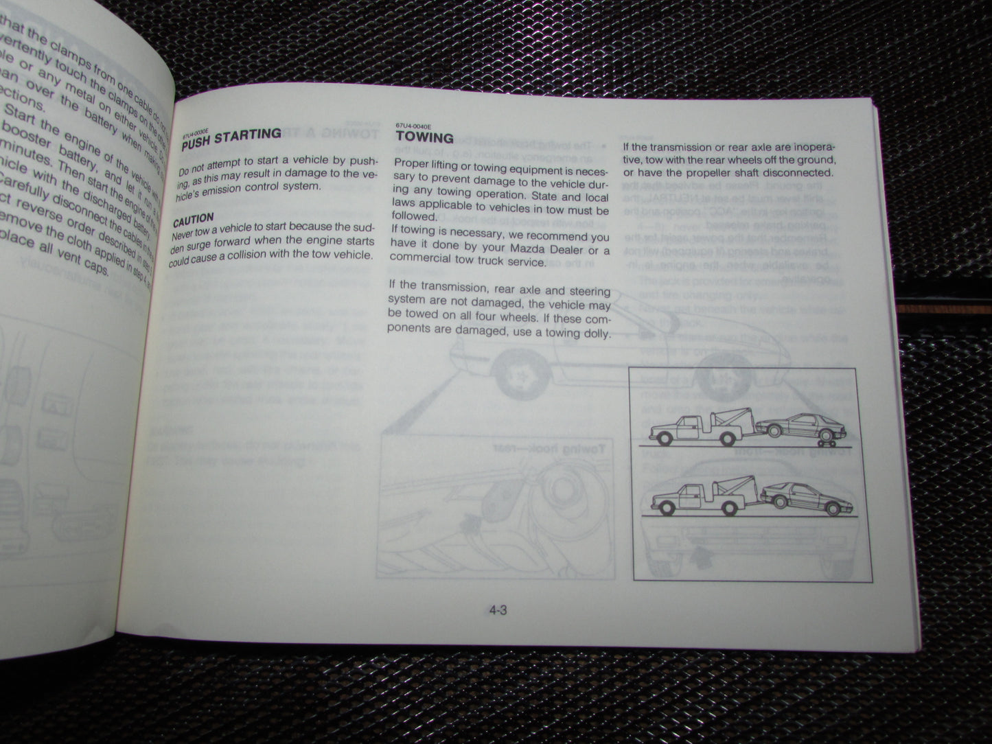 Mazda RX7 (1987) Owners Manual