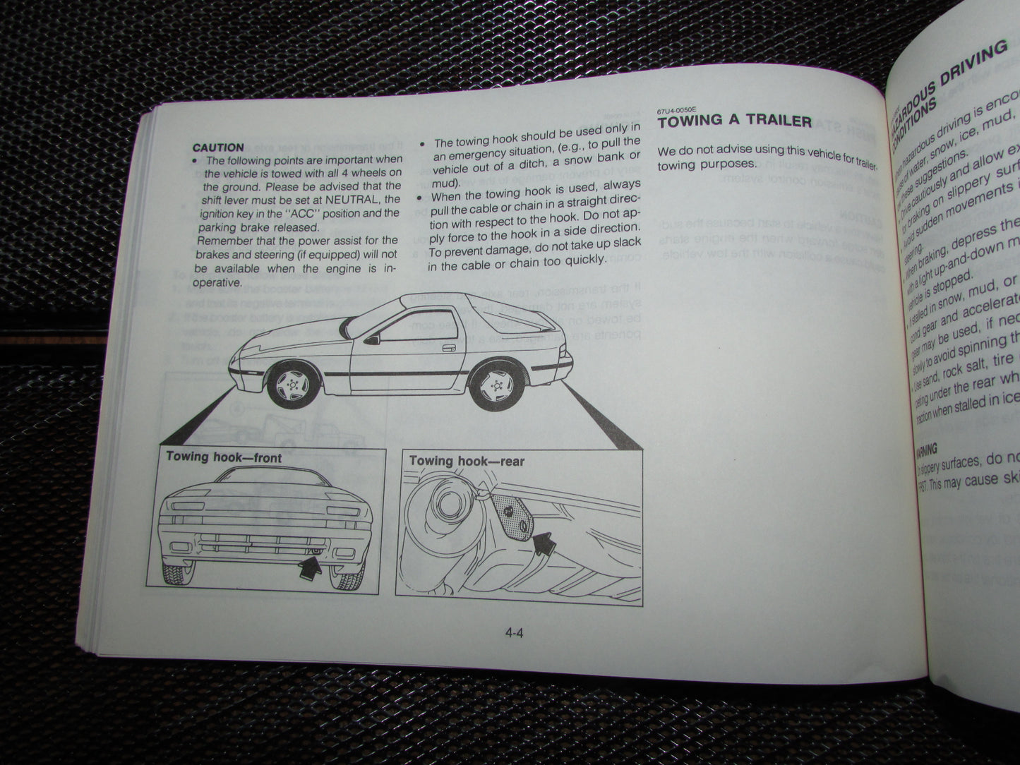 Mazda RX7 (1987) Owners Manual