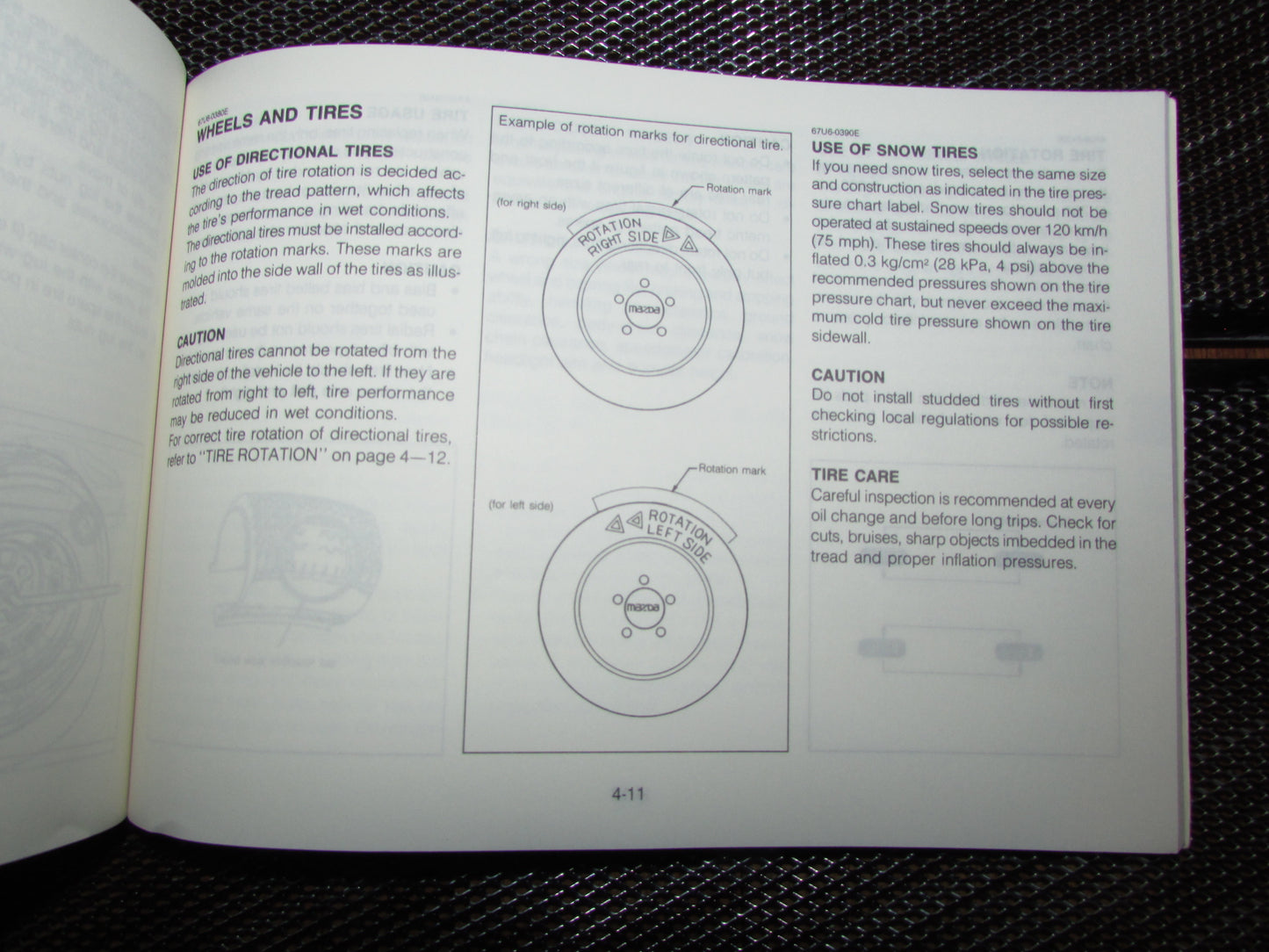 Mazda RX7 (1987) Owners Manual