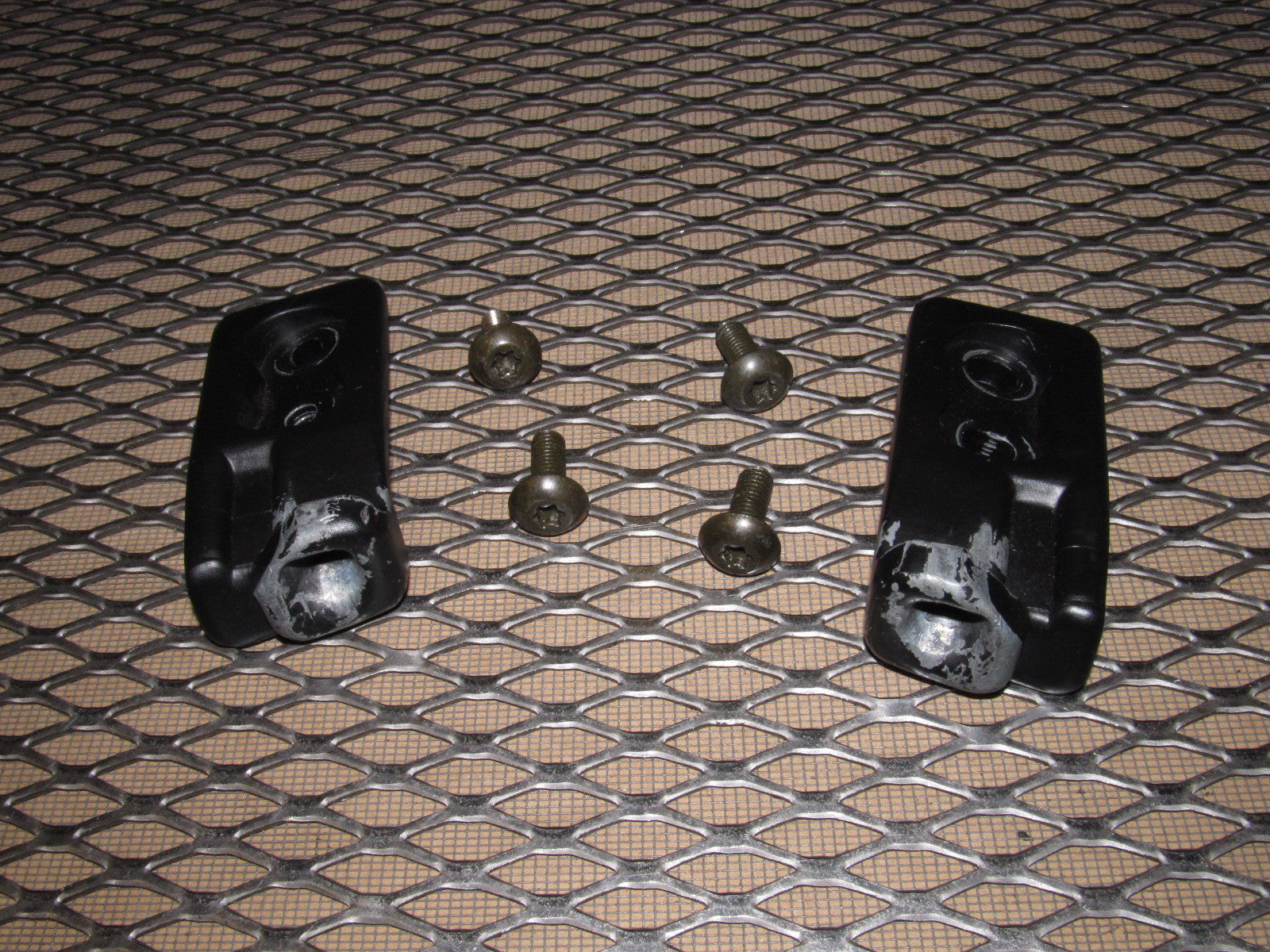 99 00 Mazda Miata OEM Hard Top Latch Lock Striker Bracket Set