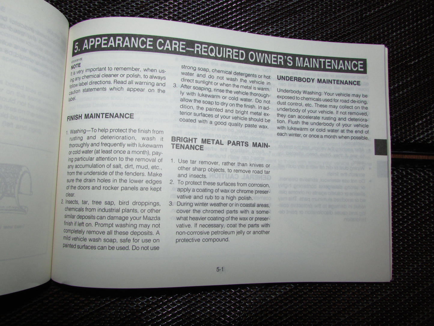 Mazda RX7 (1987) Owners Manual