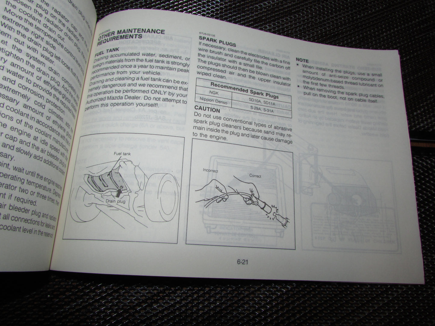 Mazda RX7 (1987) Owners Manual