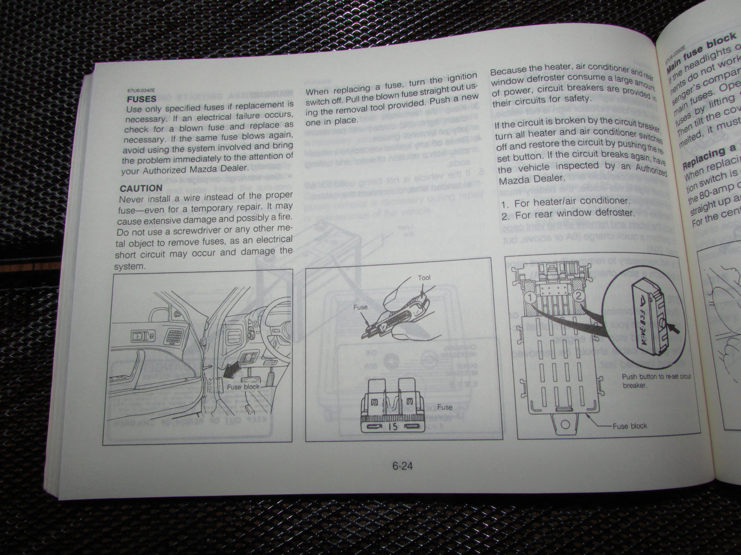 Mazda RX7 (1987) Owners Manual