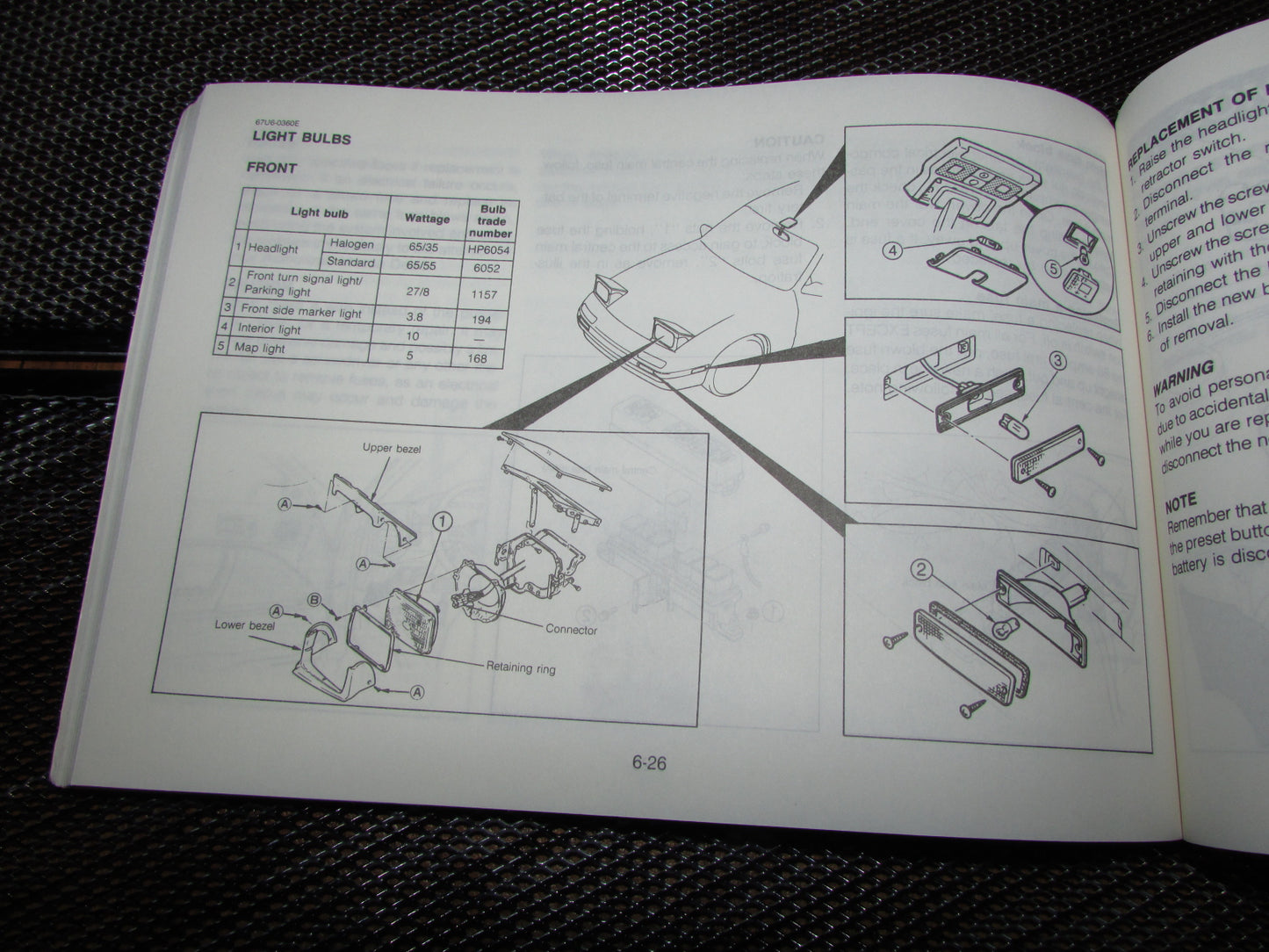Mazda RX7 (1987) Owners Manual