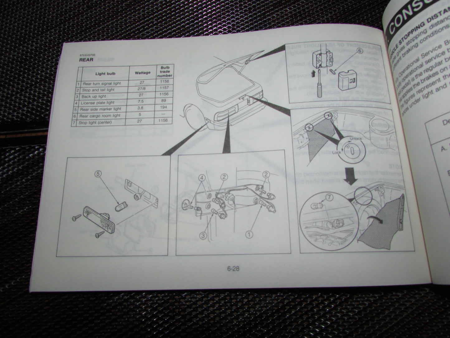 Mazda RX7 (1987) Owners Manual