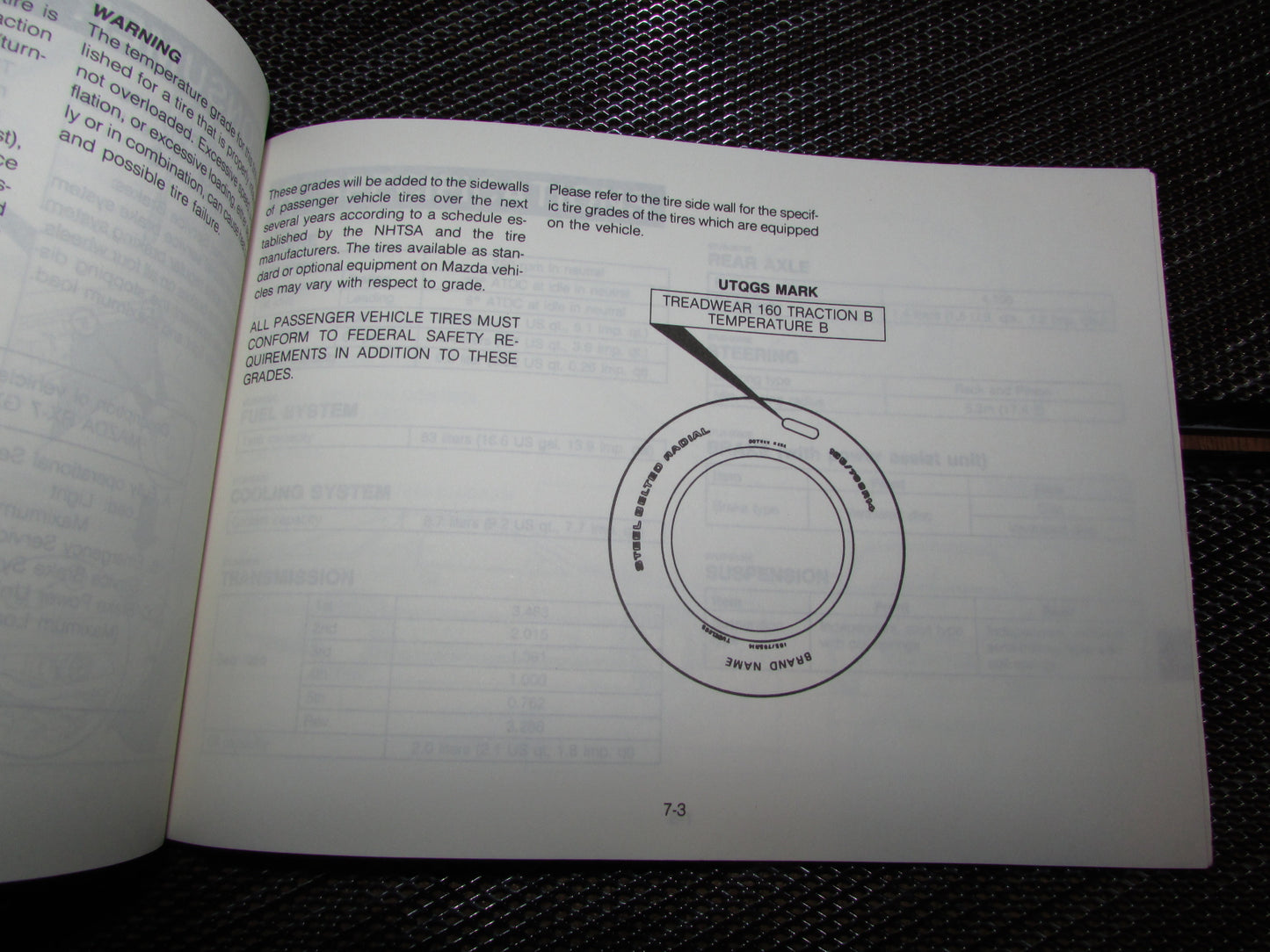 Mazda RX7 (1987) Owners Manual