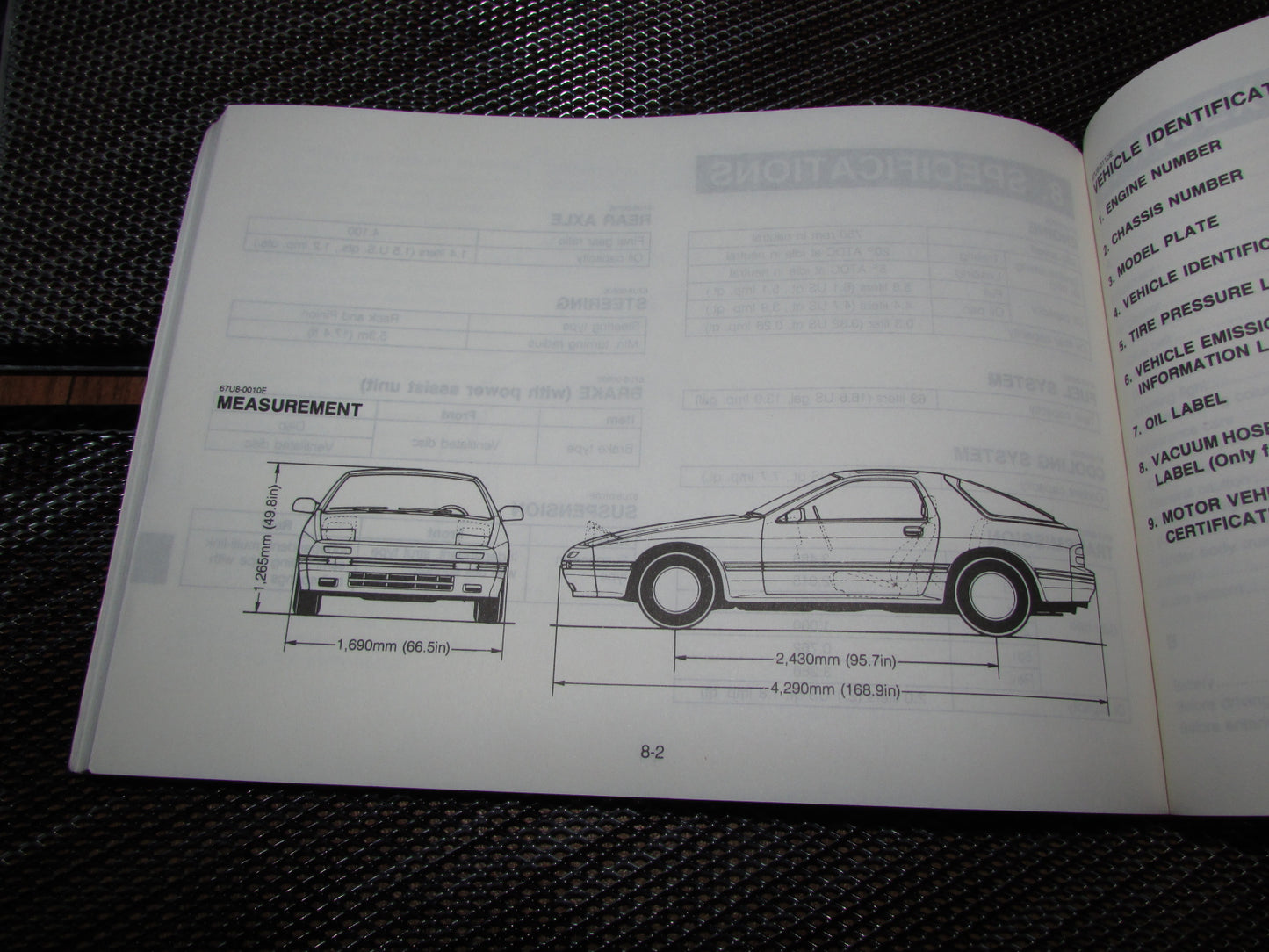 Mazda RX7 (1987) Owners Manual