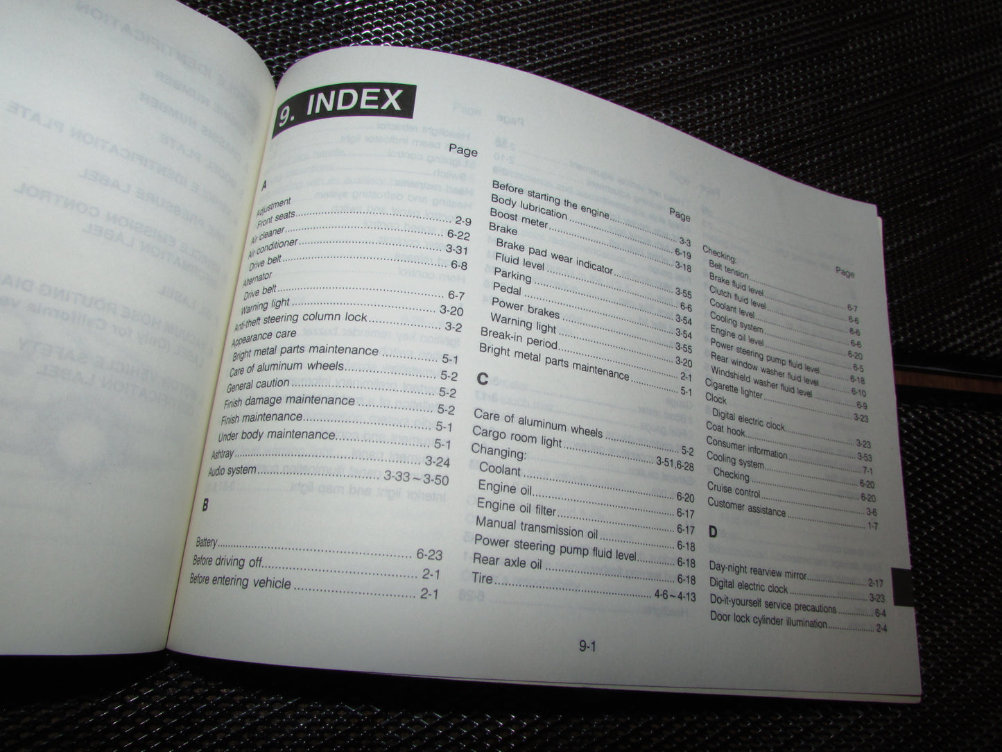 Mazda RX7 (1987) Owners Manual