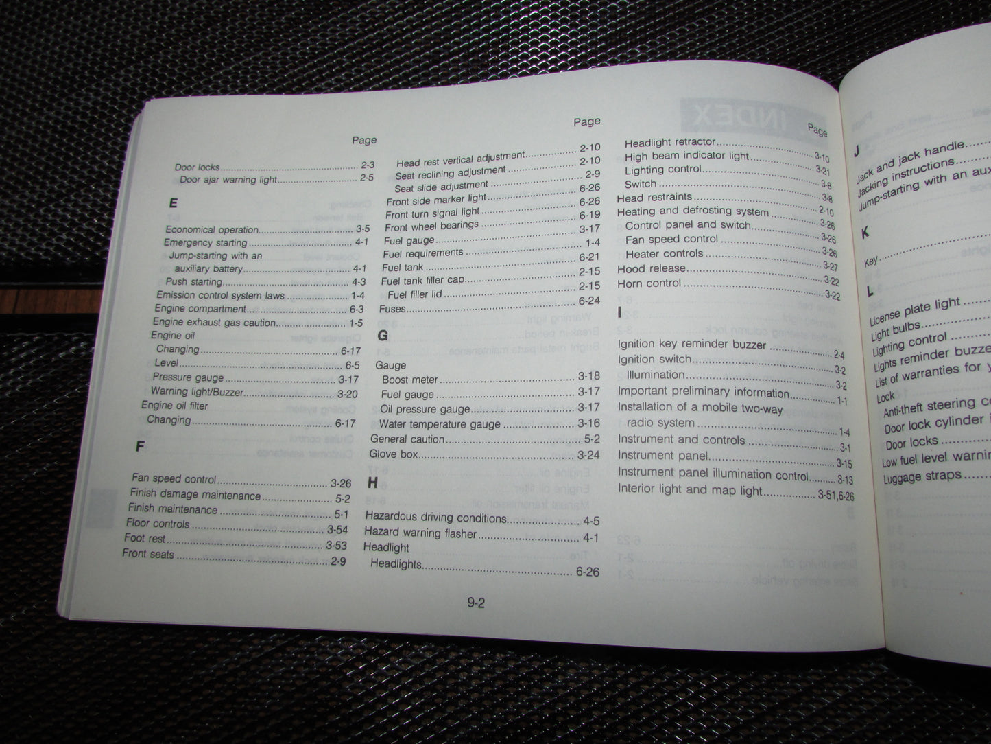 Mazda RX7 (1987) Owners Manual