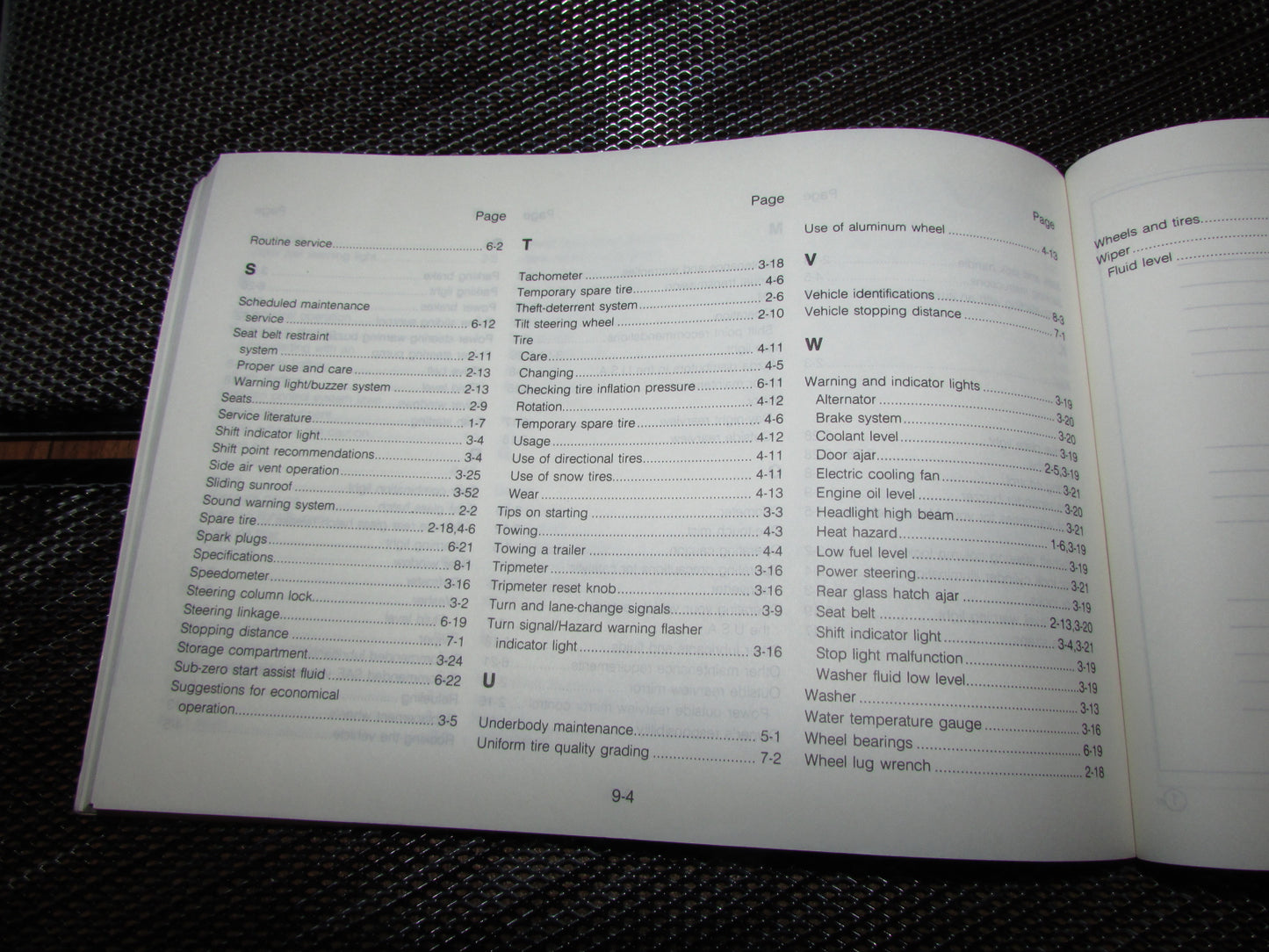Mazda RX7 (1987) Owners Manual
