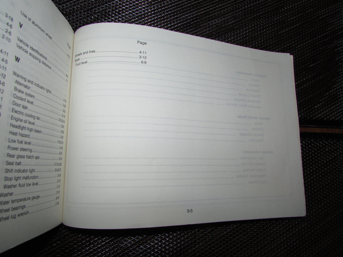 Mazda RX7 (1987) Owners Manual