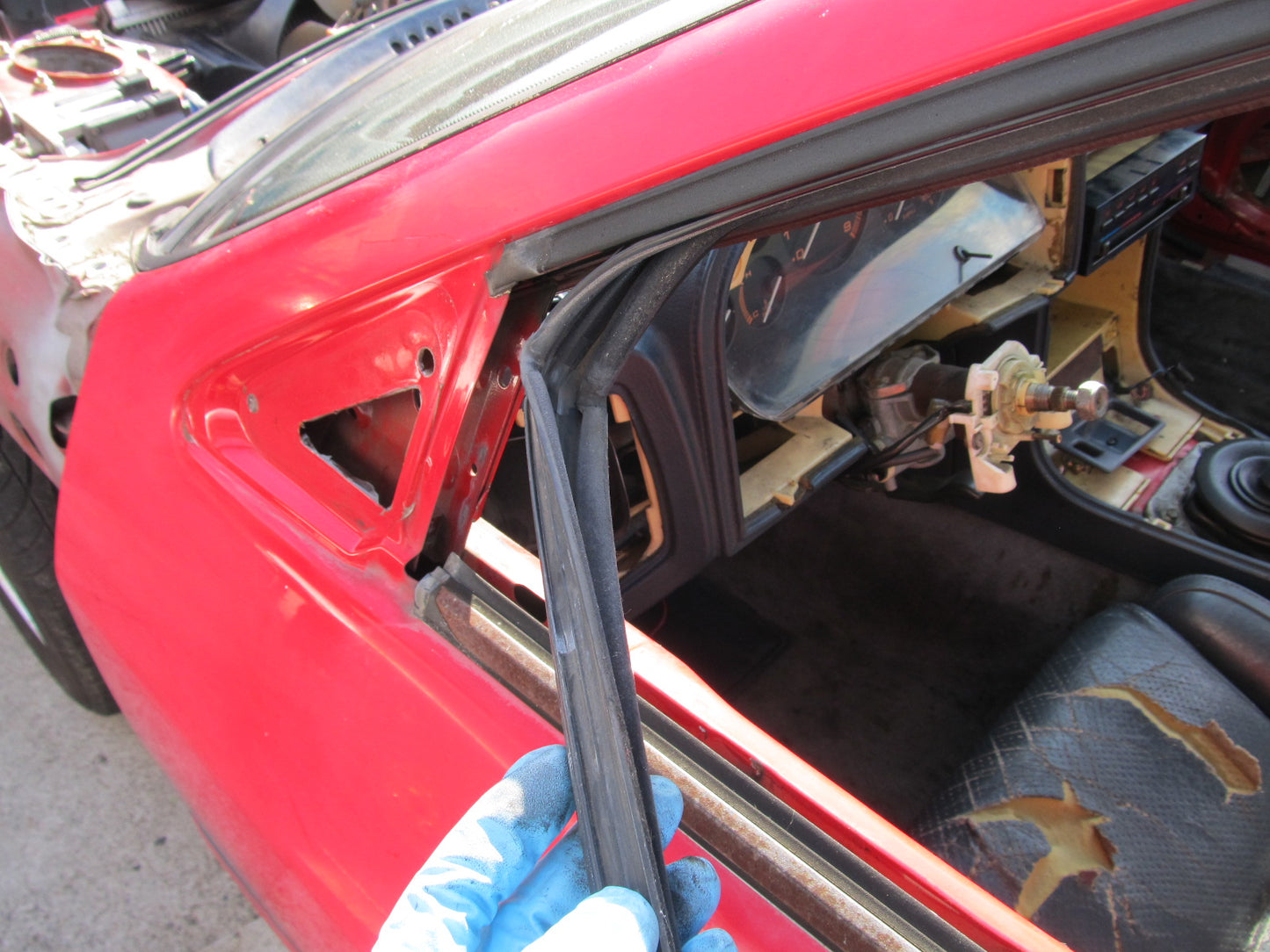89 90 91 Mazda RX7 OEM Door Window Guide Weather Stripping Rubber Seal - Left
