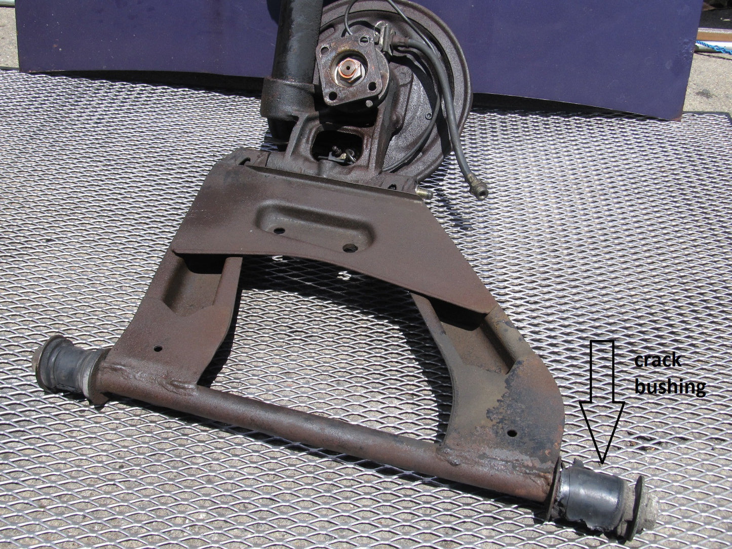 72 73 Datsun 240z OEM Rear Spindle & Control Arm Assembly - Left