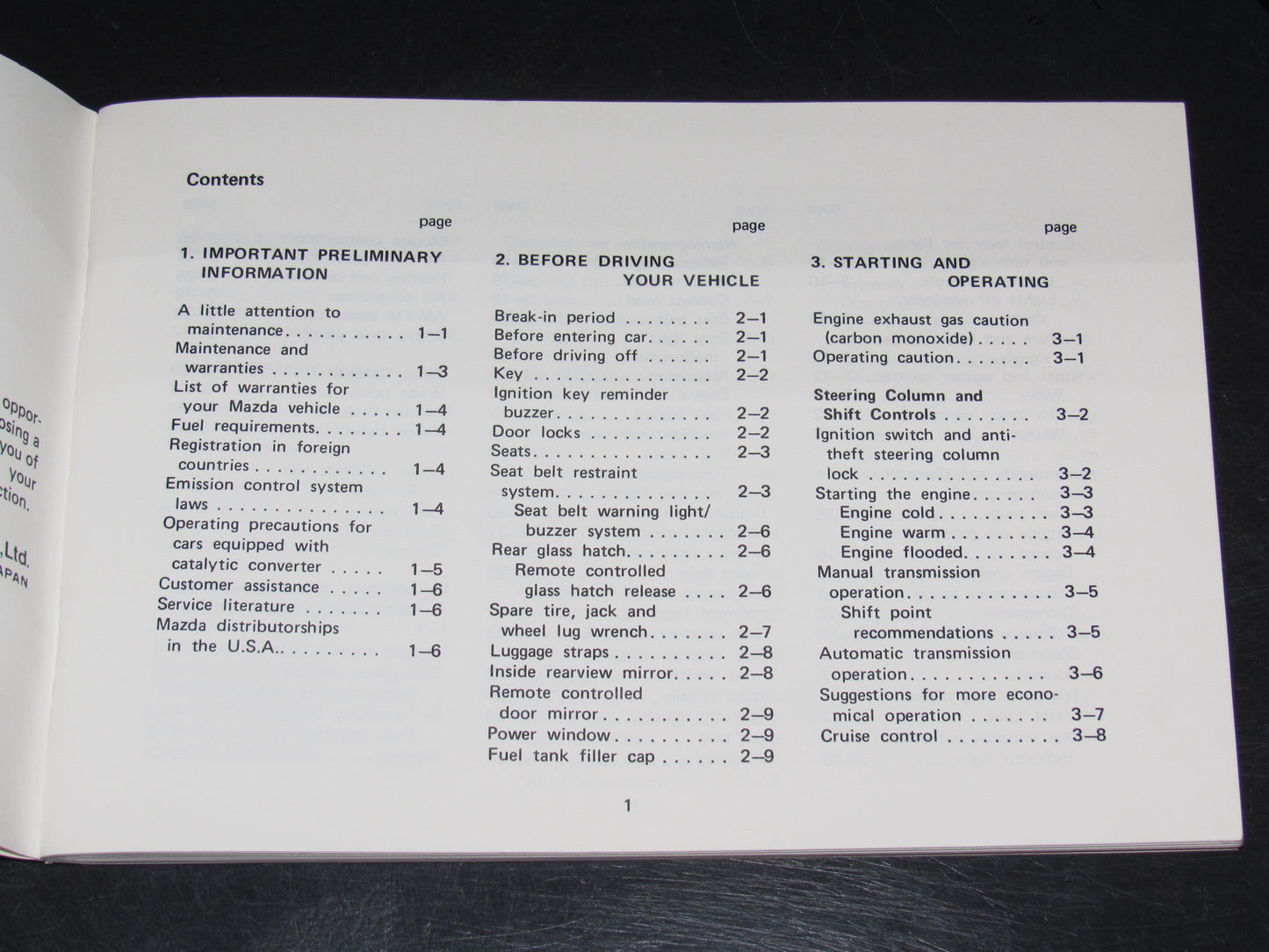 Mazda RX7 (1981) Owners Manual