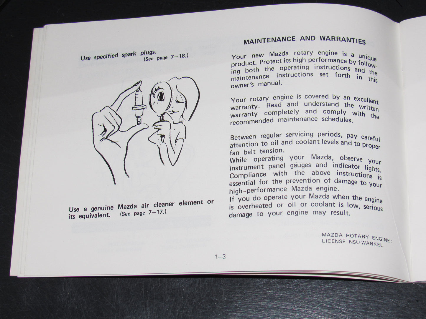 Mazda RX7 (1981) Owners Manual