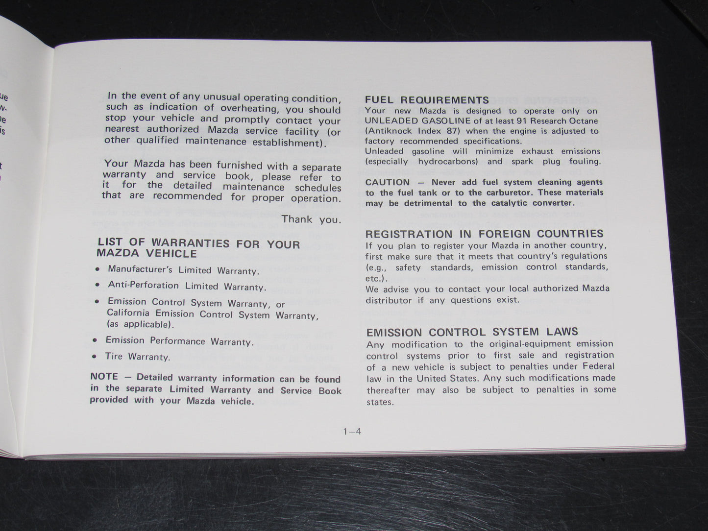 Mazda RX7 (1981) Owners Manual
