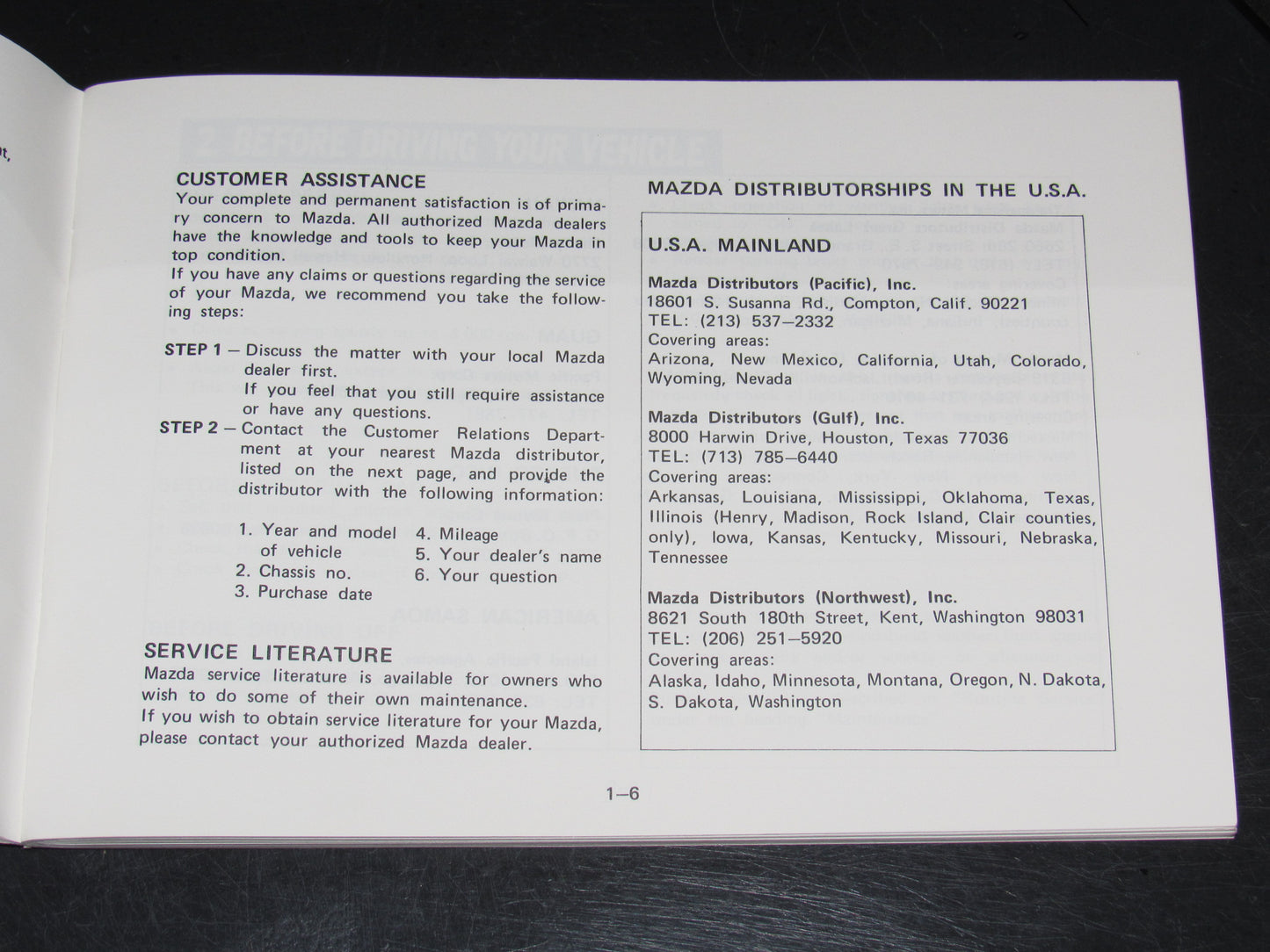Mazda RX7 (1981) Owners Manual