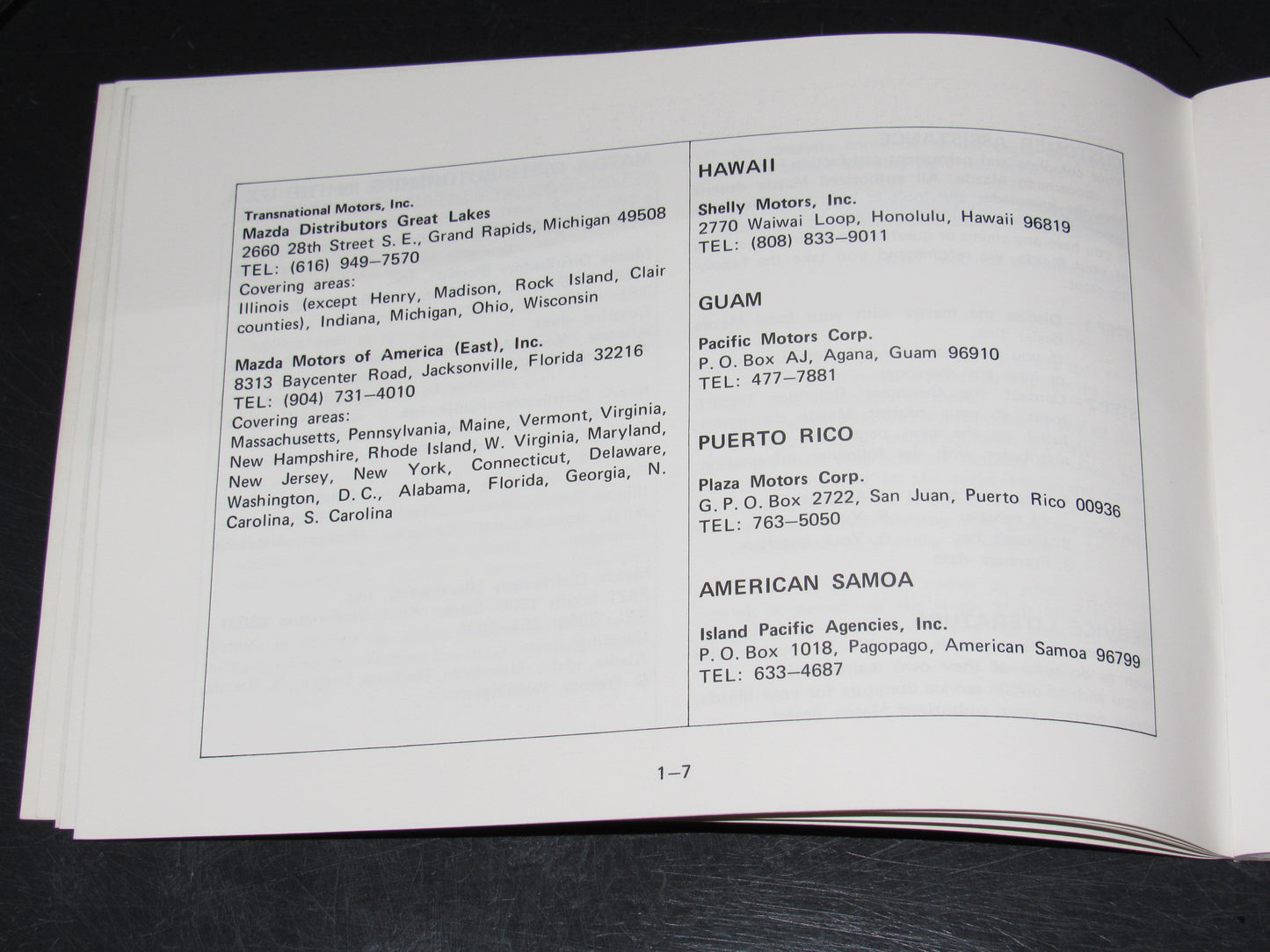 Mazda RX7 (1981) Owners Manual