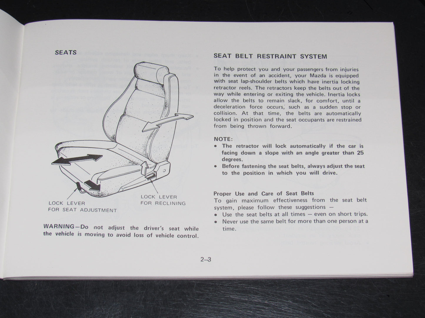 Mazda RX7 (1981) Owners Manual