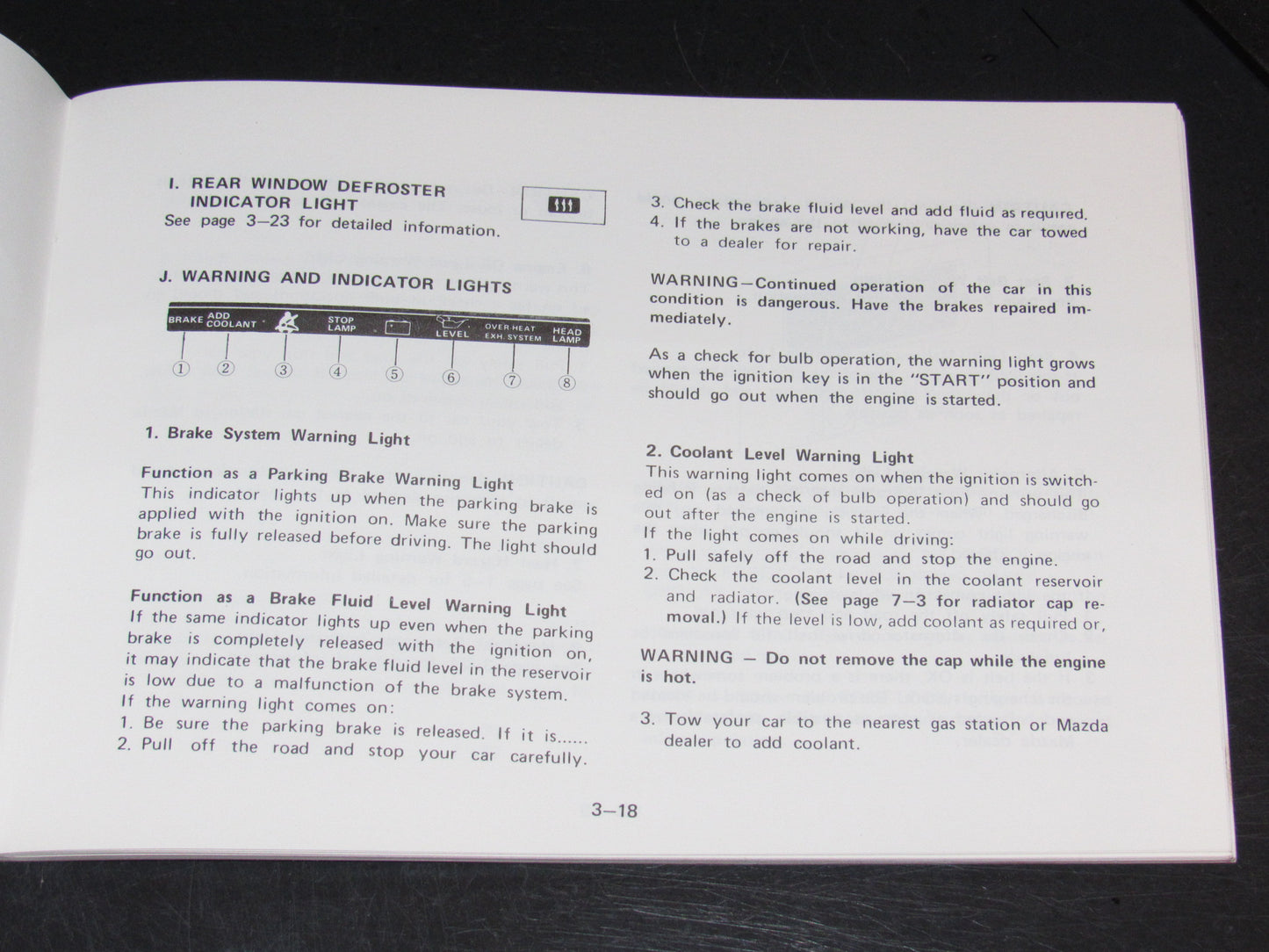 Mazda RX7 (1981) Owners Manual