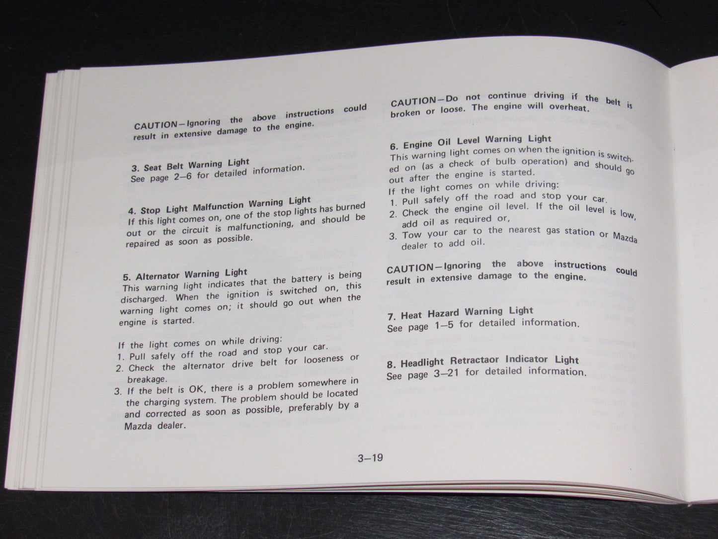 Mazda RX7 (1981) Owners Manual