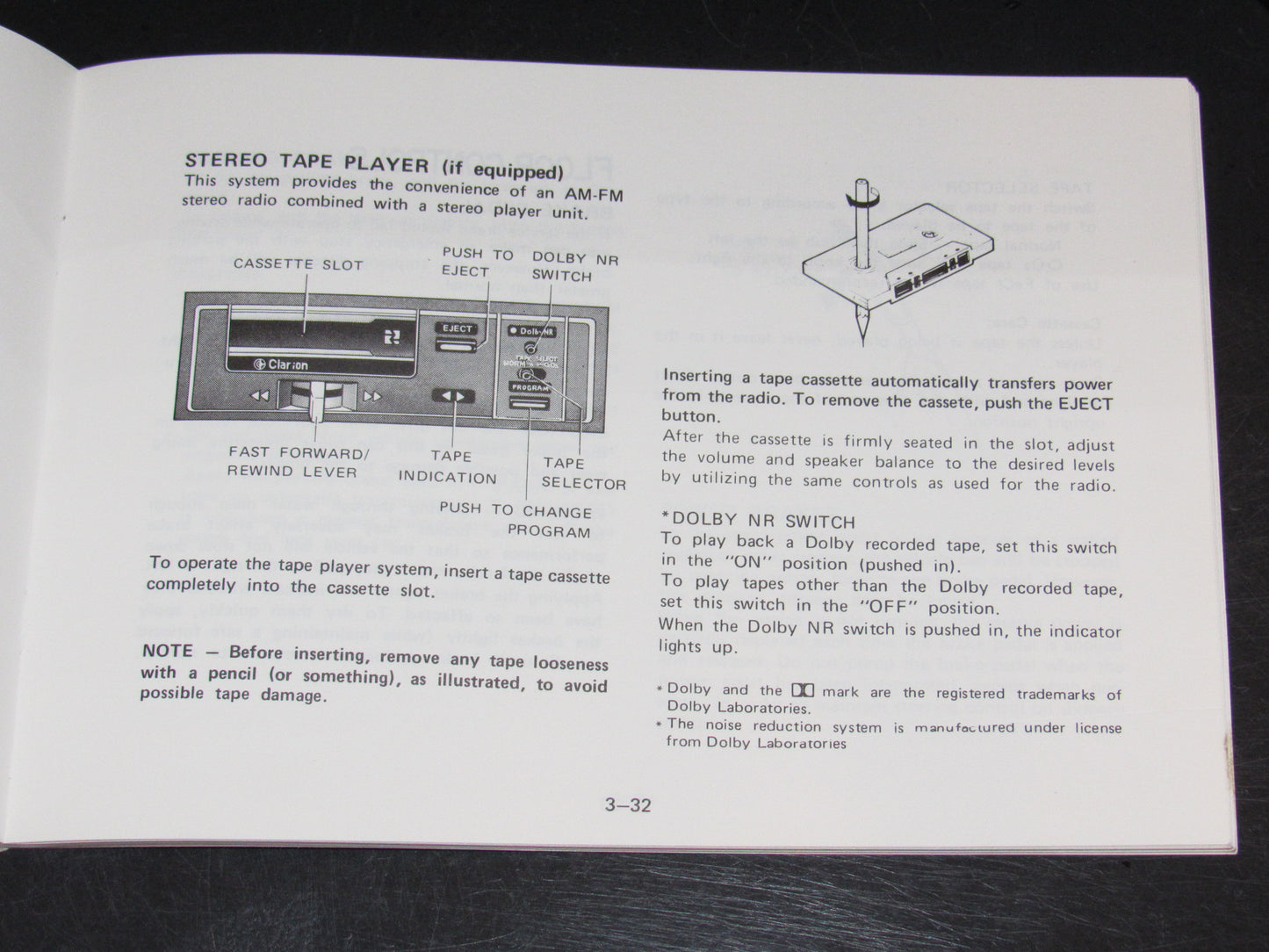 Mazda RX7 (1981) Owners Manual