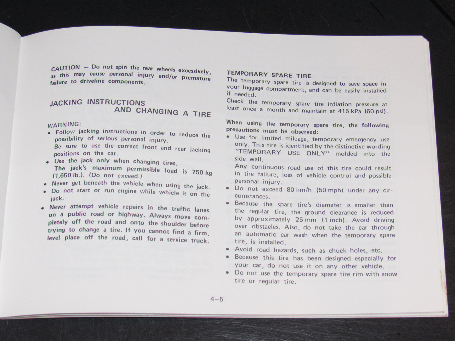 Mazda RX7 (1981) Owners Manual