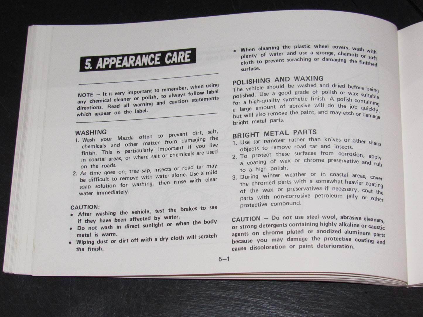 Mazda RX7 (1981) Owners Manual
