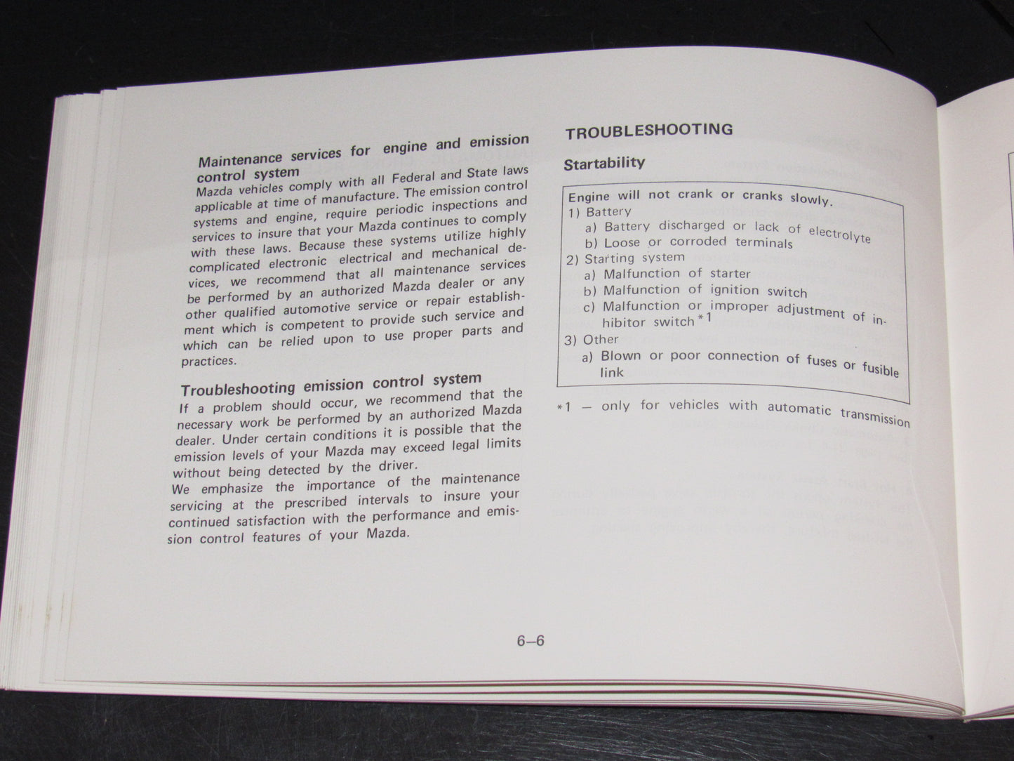 Mazda RX7 (1981) Owners Manual