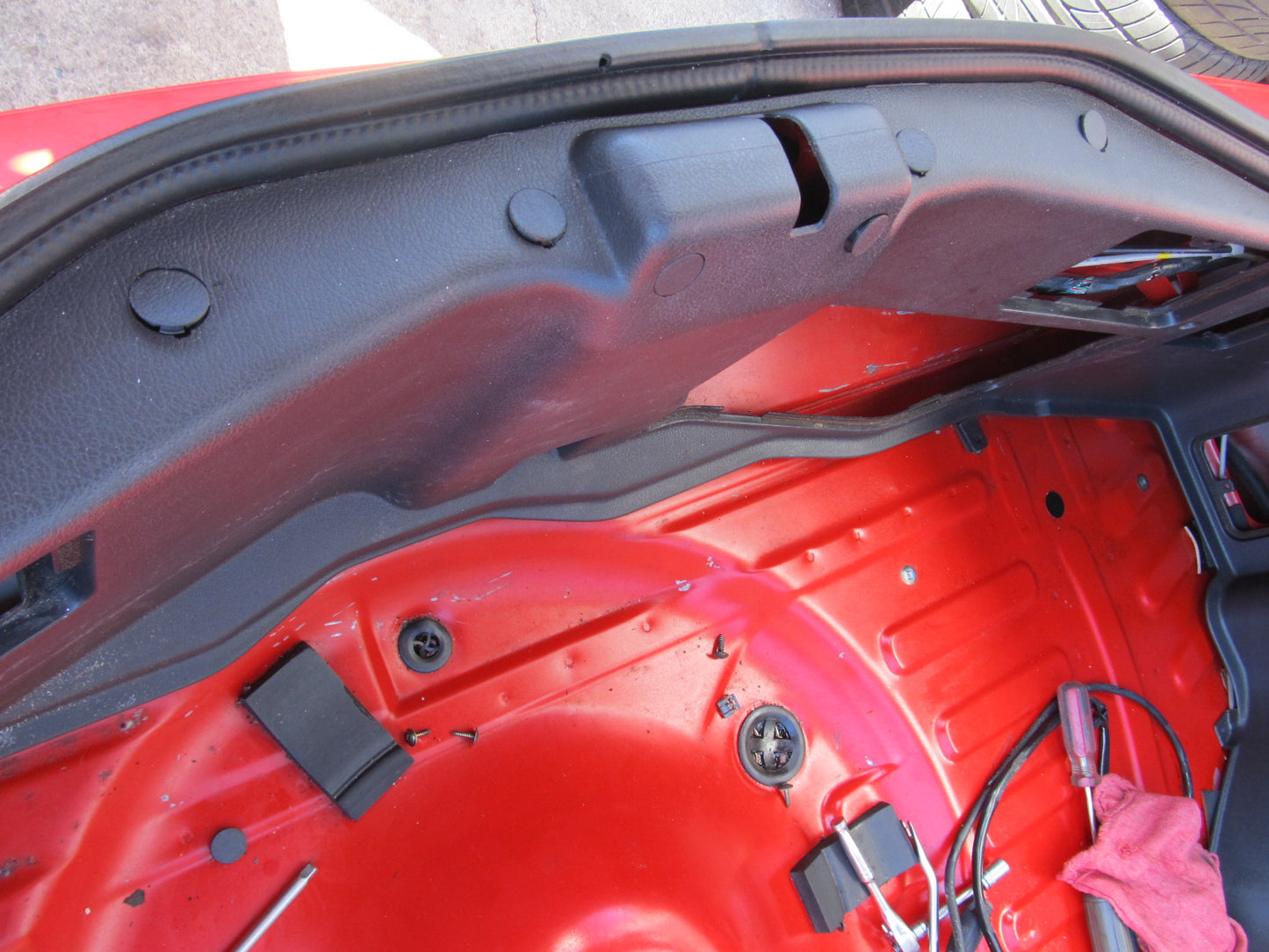 94 95 96 97 Mitsubishi 3000GT OEM Trunk Latch Tail Light Cover Bracket & Filler Cap