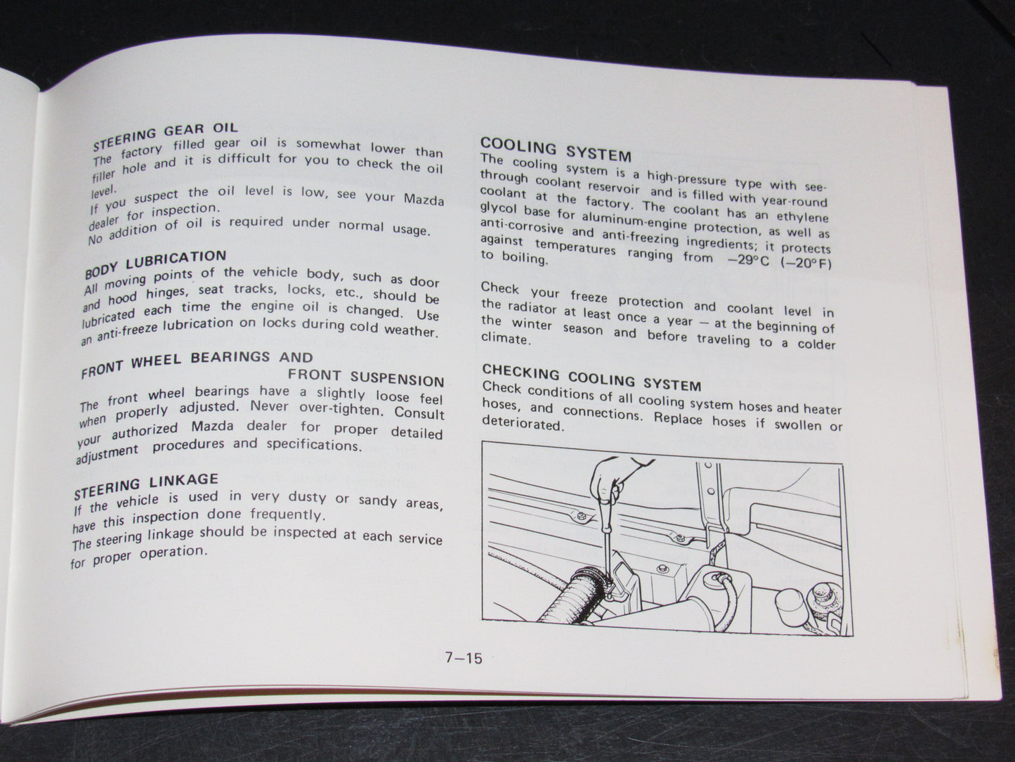 Mazda RX7 (1981) Owners Manual
