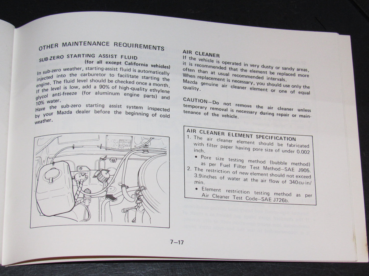 Mazda RX7 (1981) Owners Manual