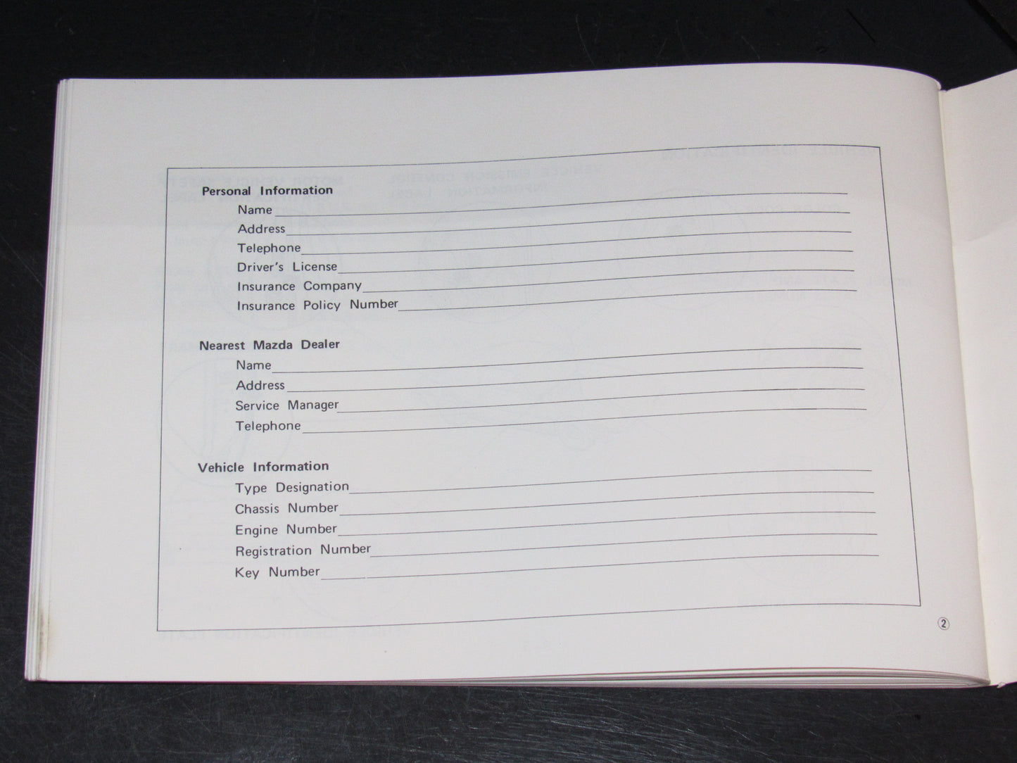 Mazda RX7 (1981) Owners Manual