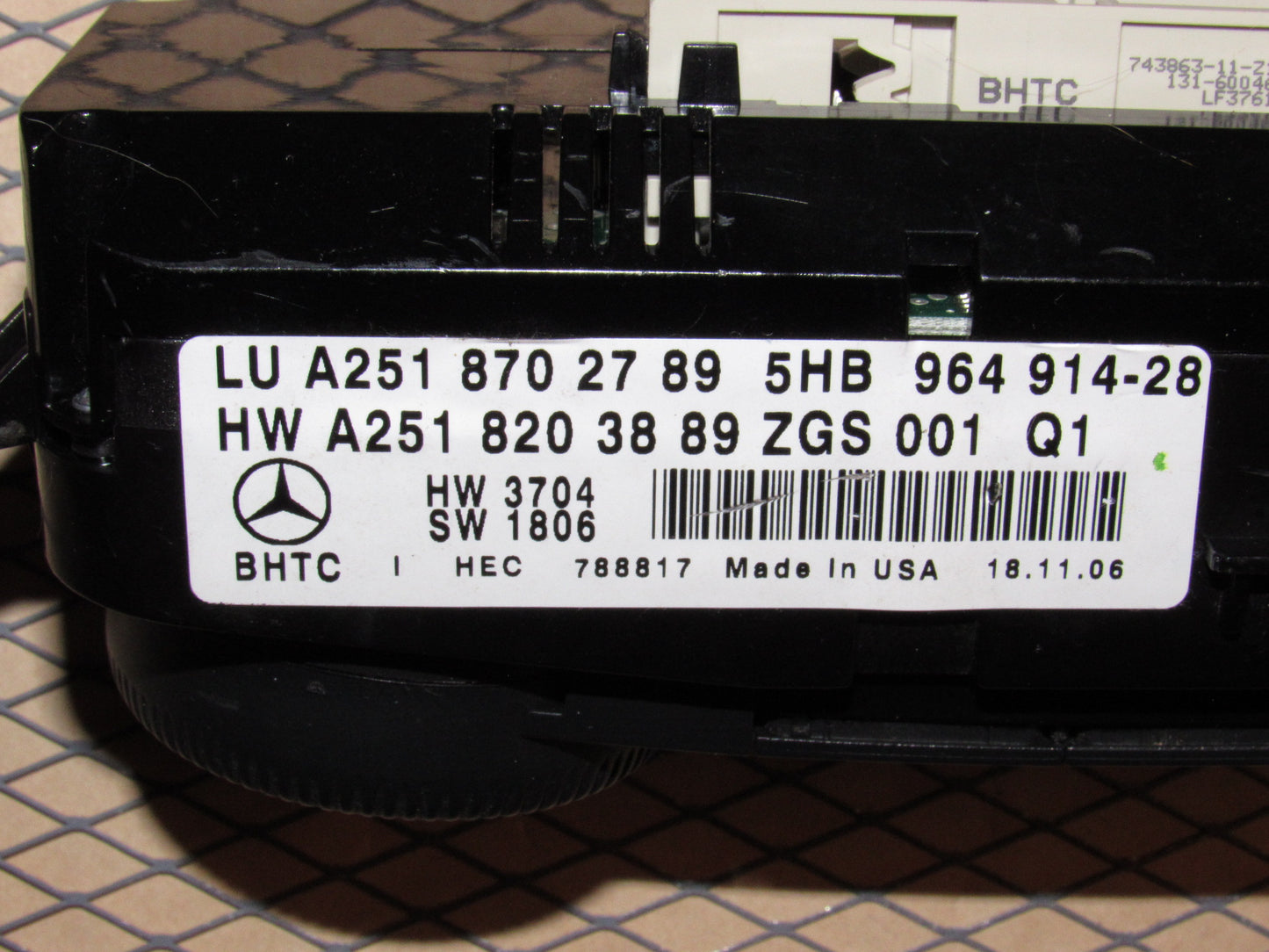 06 07 08 Mercedes Benz ML350 OEM A/C Heater Temperature Climate Control Unit