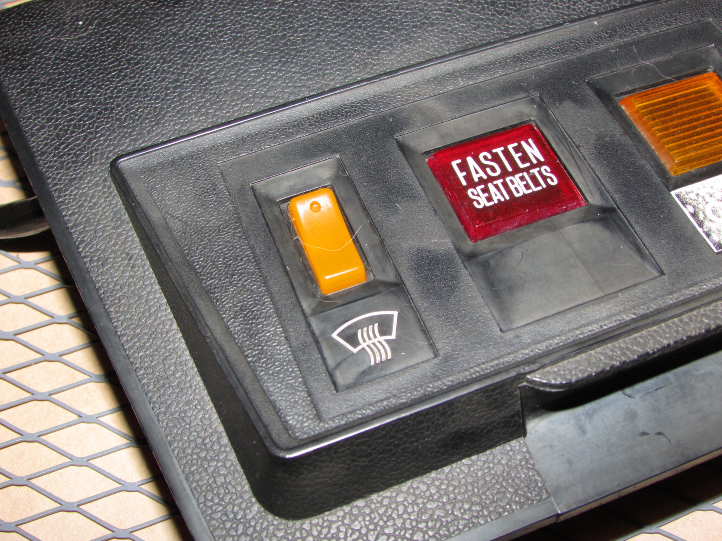 72 73 Datsun 240z OEM Defroster Switch Choke & Seat Belt Light Fuse Box Cover