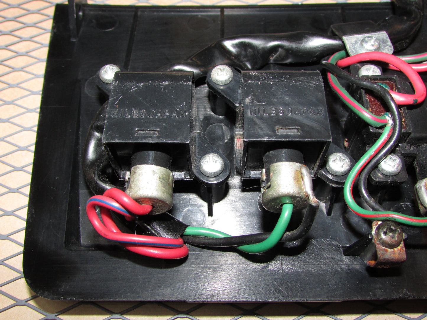 72 73 Datsun 240z OEM Defroster Switch Choke & Seat Belt Light Fuse Box Cover