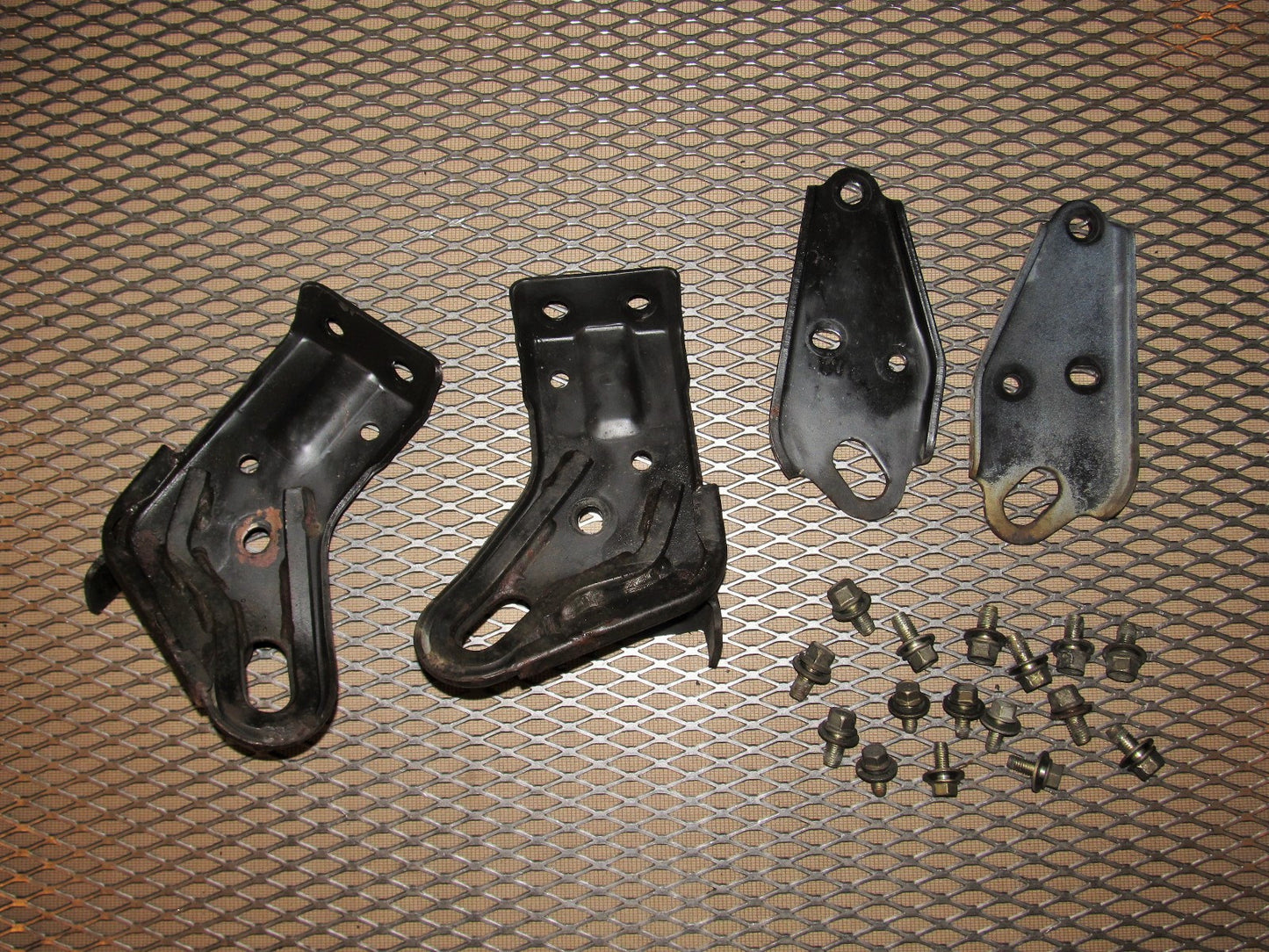 86 87 88 Mazda RX7 OEM Convertible Tow Hook Bracket Set