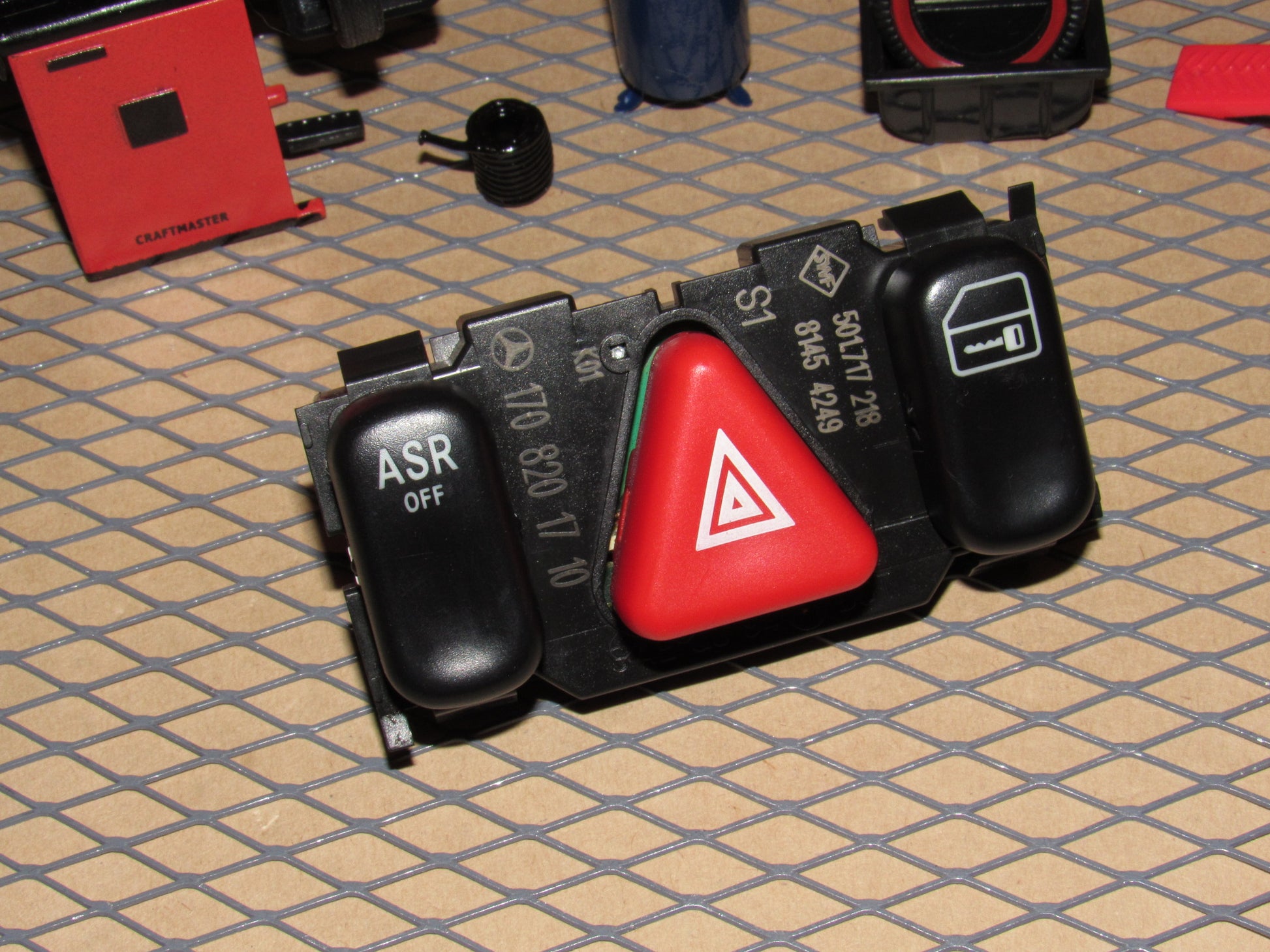 97-04 Mercedes SLK 230 OEM Hazard ASR & Power Door Lock Switch