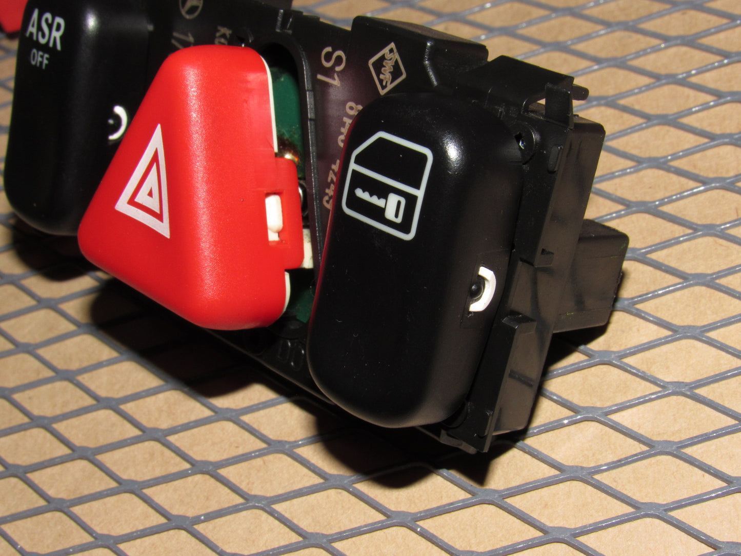 97-04 Mercedes SLK 230 OEM ASR Door Lock & Hazard Light Switch