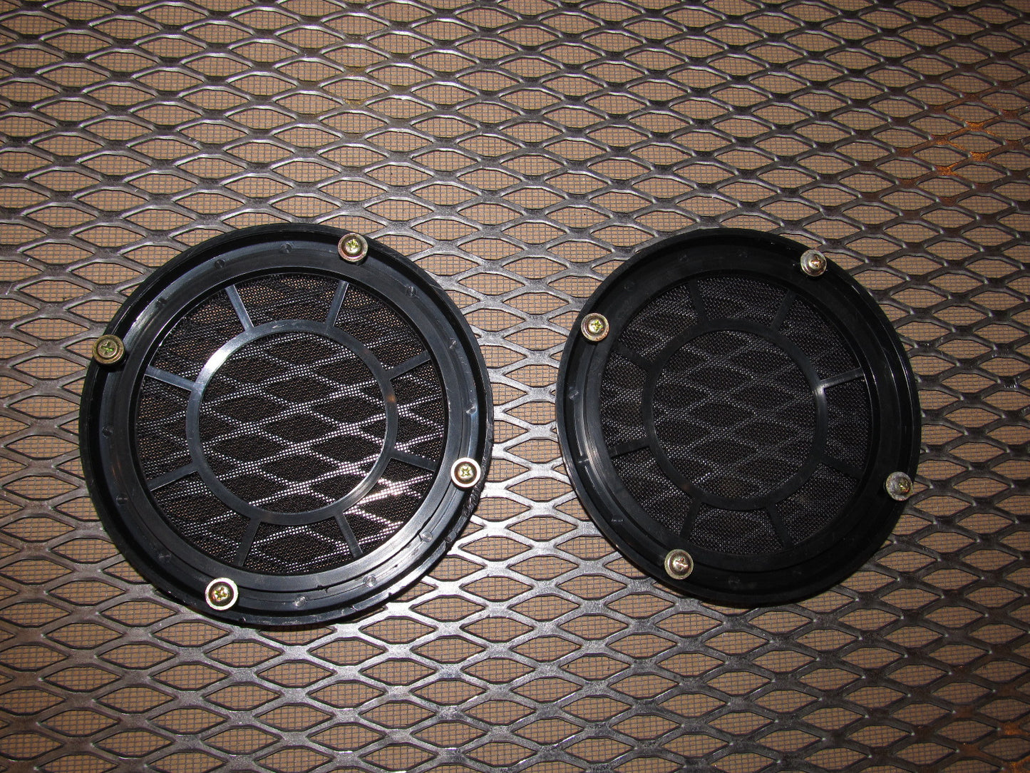 84 85 Mazda RX7 OEM Front Door Speaker Grille Set
